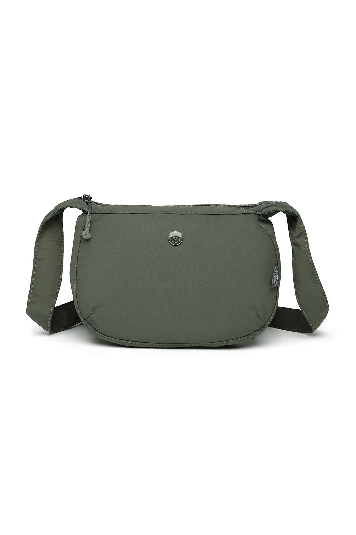 Haki Ultra Hafif Kumaş Günlük Orta Boy Kadın Omuz ve Çapraz Çanta