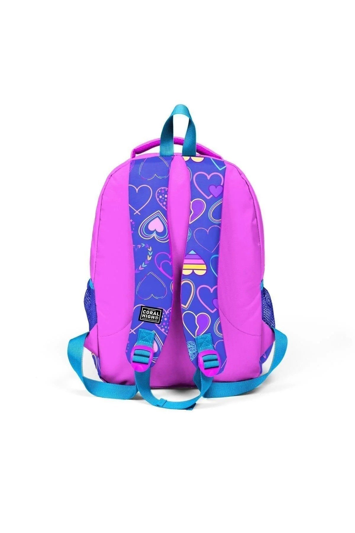 Kids Açık Pembe Lavanta Kalp Desenli 3'lü Okul Çanta Seti SET0123401