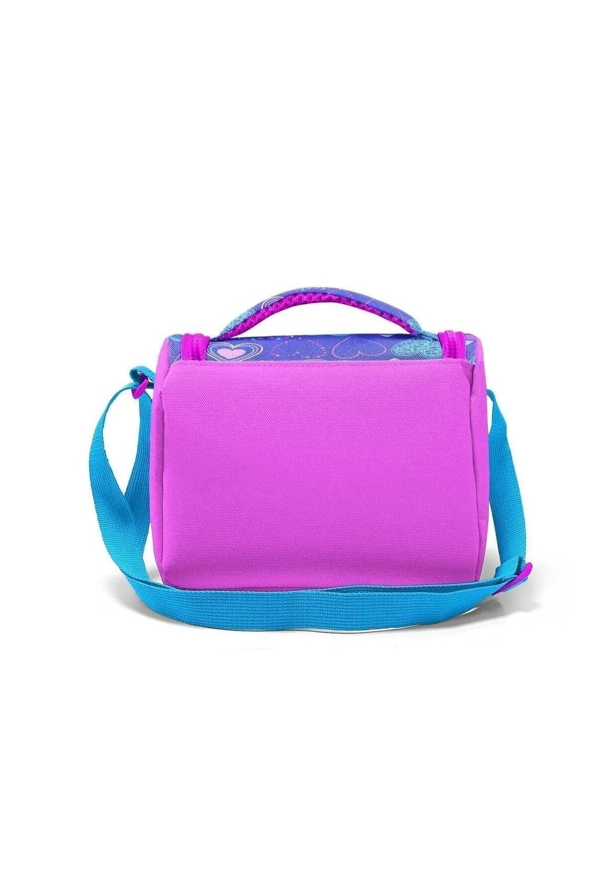Kids Açık Pembe Lavanta Kalp Desenli 3'lü Okul Çanta Seti SET0123401