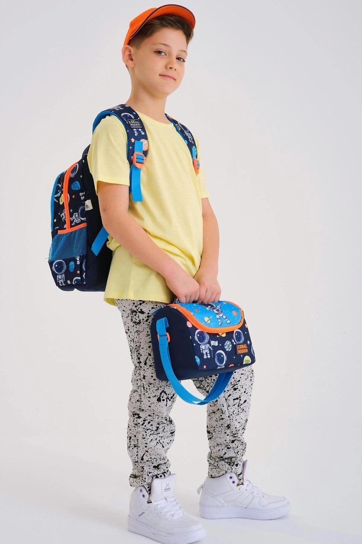 Kids Lacivert Mavi Astronot Desenli 3’lü Okul Çanta Seti SET0123486