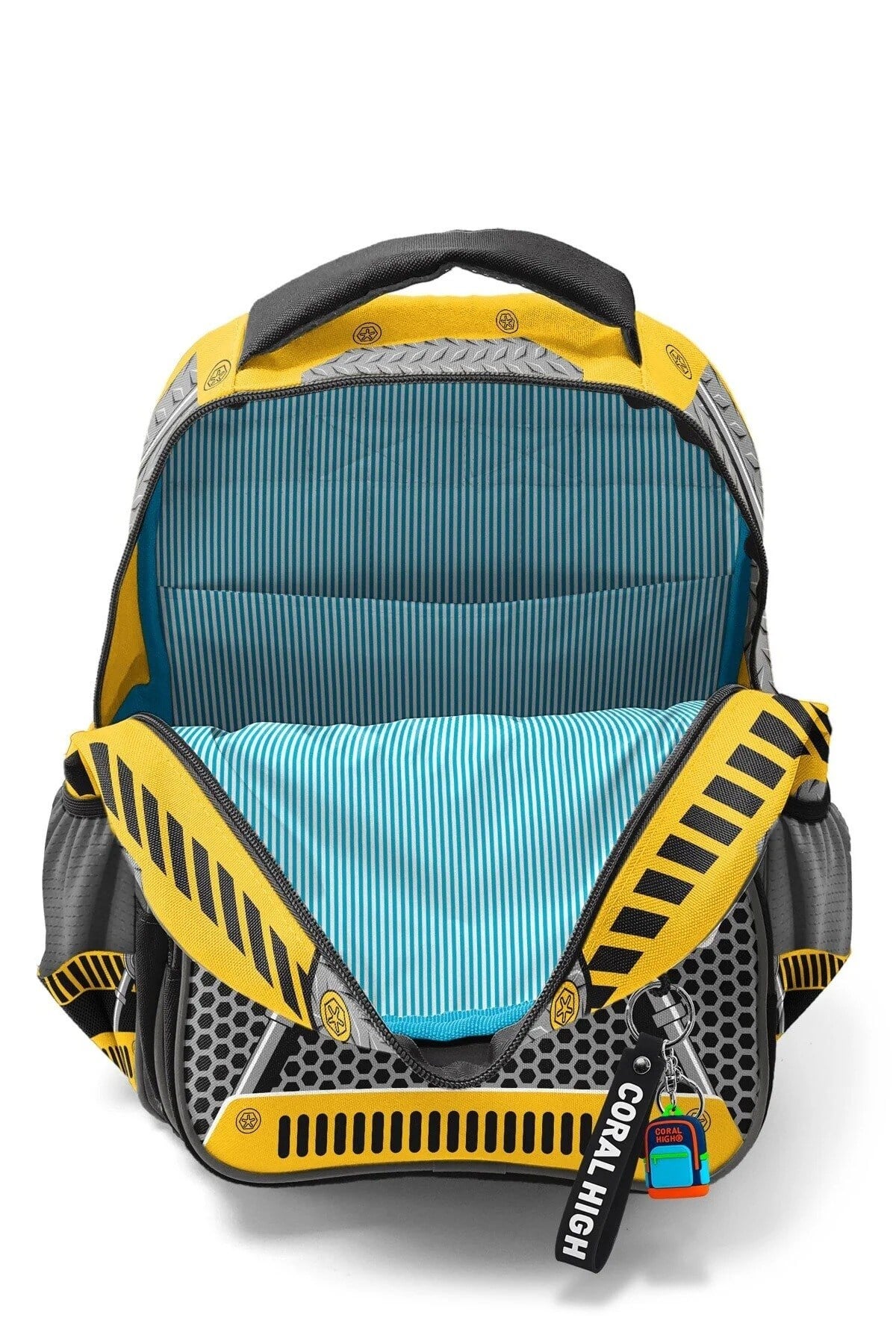 Kids Sarı Siyah Robot Desenli 3 lü Okul Çanta Seti SET0114424