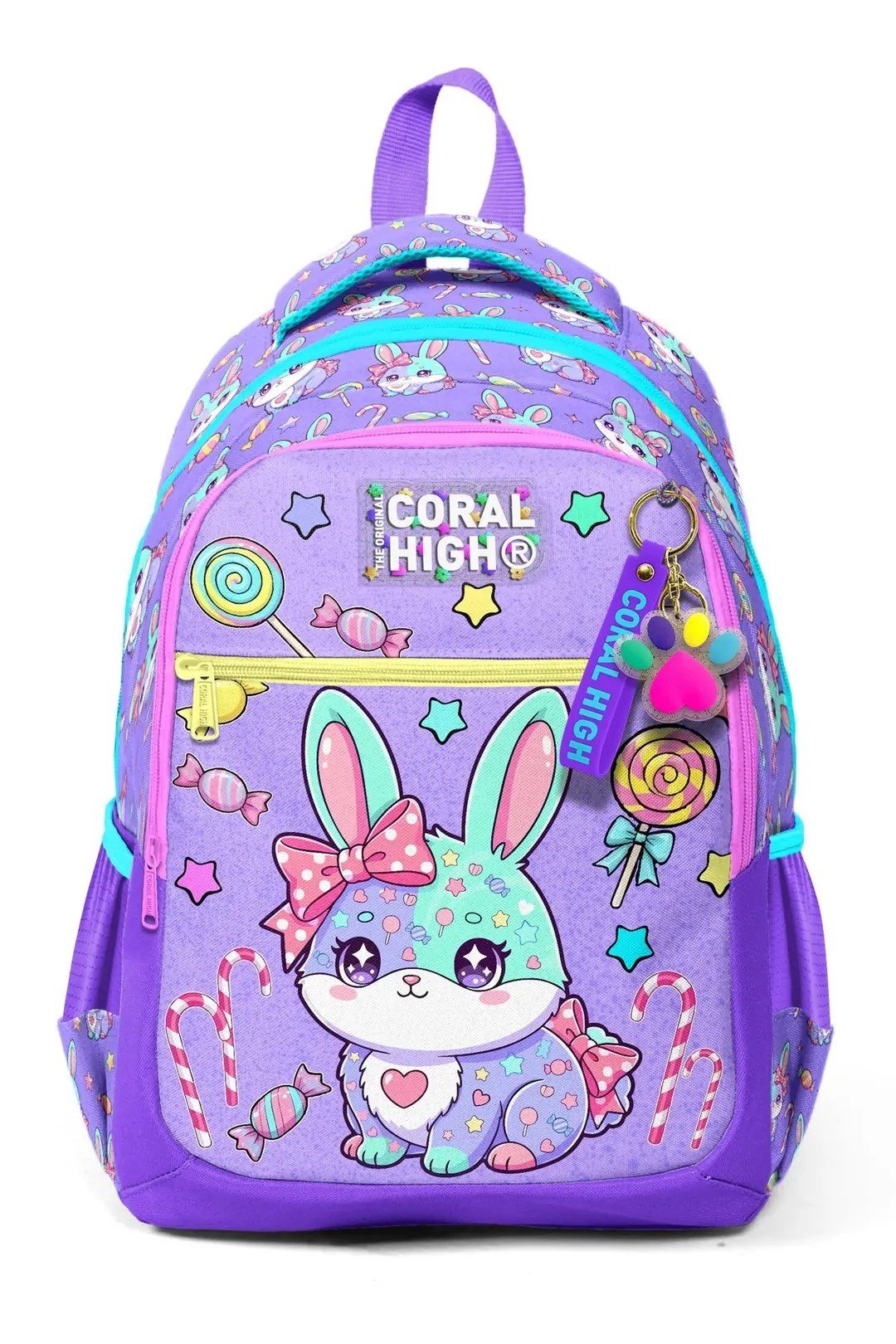 Kız Çocuk Milka Su Yeşili Tavşan Desenli 3’lü Okul Çanta Seti SET0133255