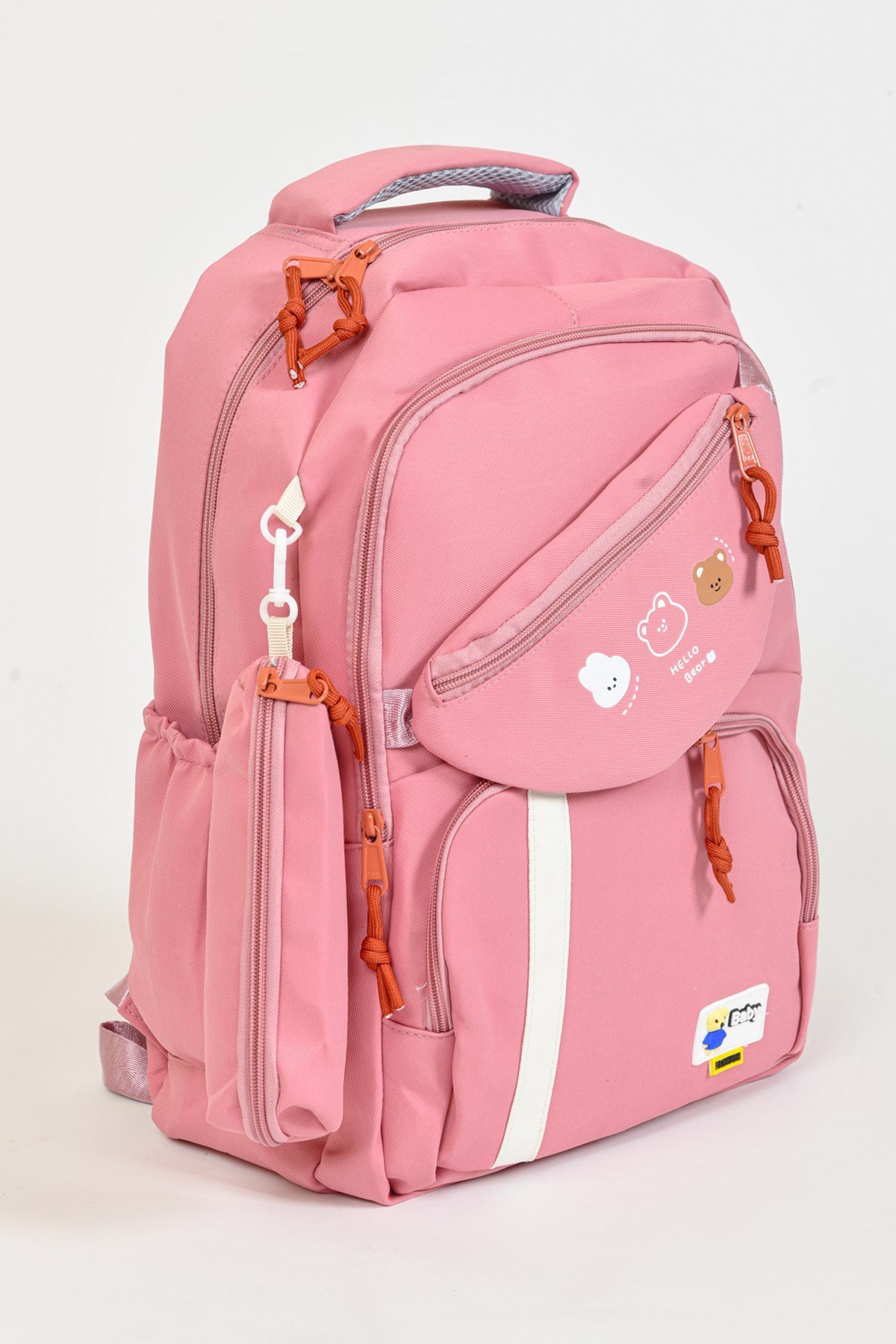 Küçük Çanta Detaylı Okul Çantası Koyu Pembe