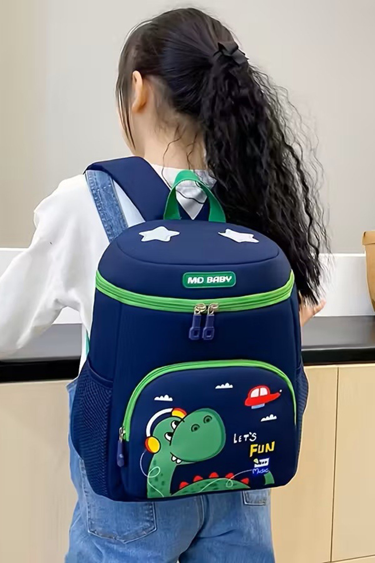 Ortopedik Sırt ve Omuz Destekli Ultra Hafif Dinazor Baskılı Erkek Çocuk Kreş ve Anaokulu Sırt Çantası