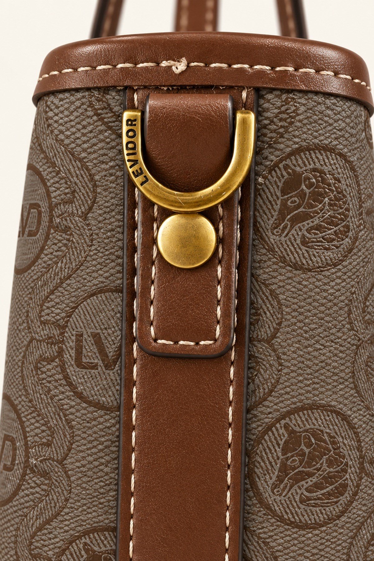 Otantik Logo Detaylı Günlük Orta Boy Shopper Kadın Omuz Çantası Camel