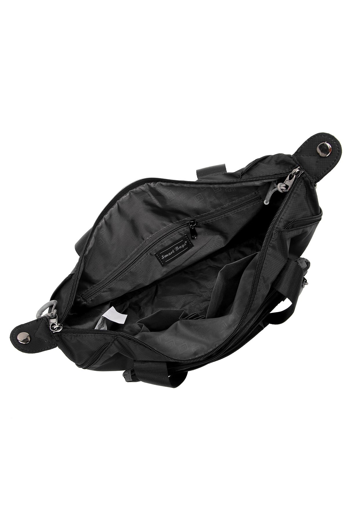 Smart Bags Bej Kadın Omuz ve Spor Çantası Hafif Kumaş Uzun Askılı Çok Cepli