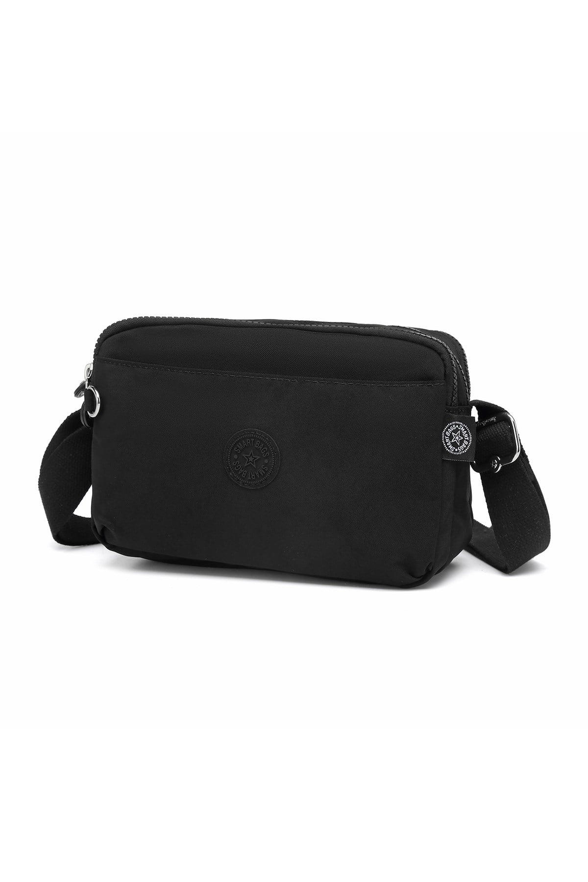 Smart Bags Günlük Küçük Boy Su Geçirmez Hafif Krınkıl Kumaş Kadın Omuz Çantası Siyah