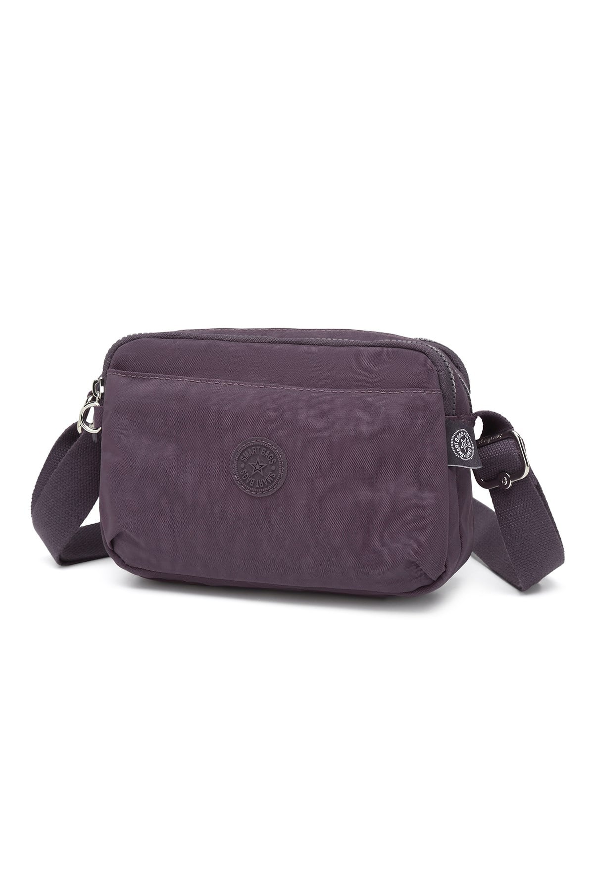 Smart Bags Günlük Küçük Boy Su Geçirmez Hafif Krınkıl Kumaş Kadın Omuz Çantası Mürdüm