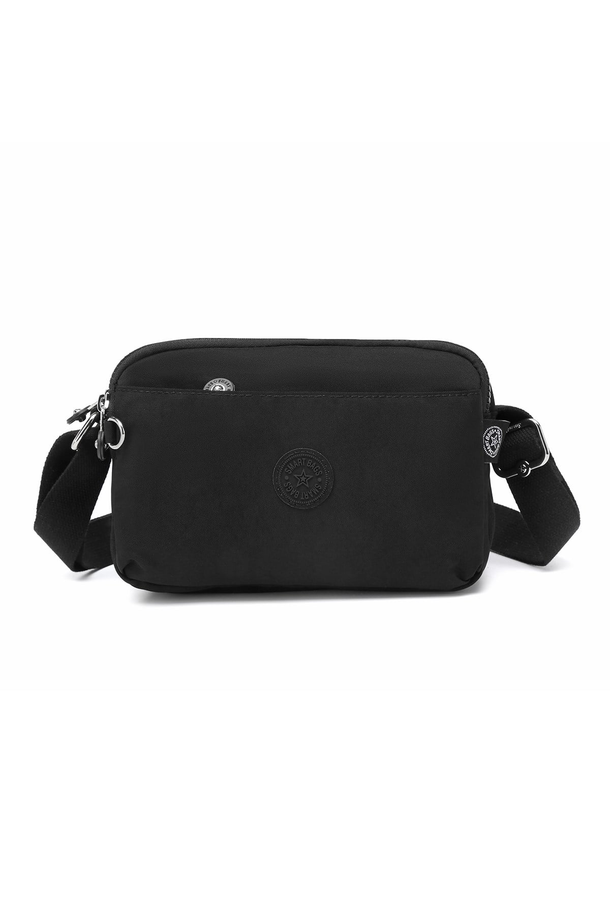 Smart Bags Günlük Küçük Boy Su Geçirmez Hafif Krınkıl Kumaş Kadın Omuz Çantası Siyah