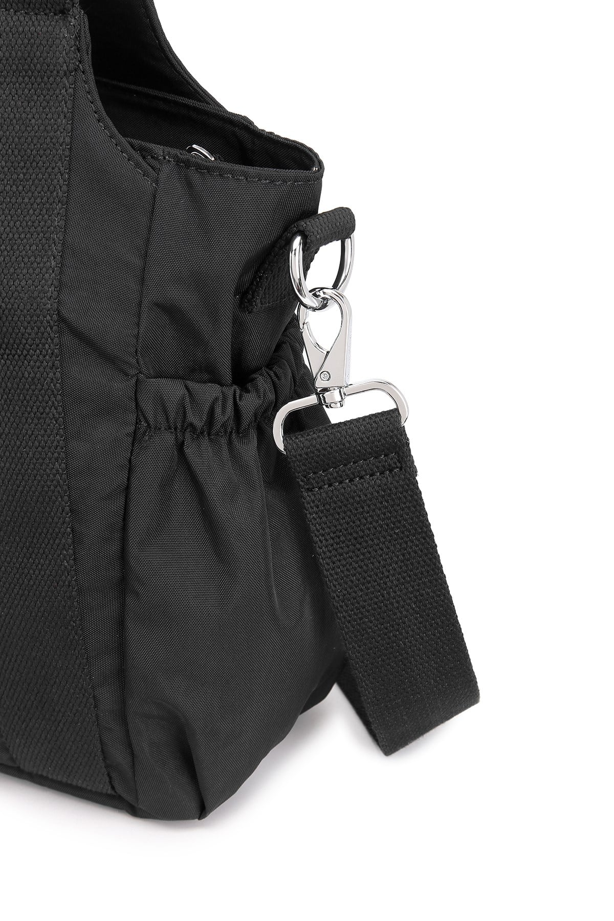 Smart Bags Günlük Orta Boy Su Geçirmez Krınkıl Kumaş Kadın Omuz Çantası Siyah