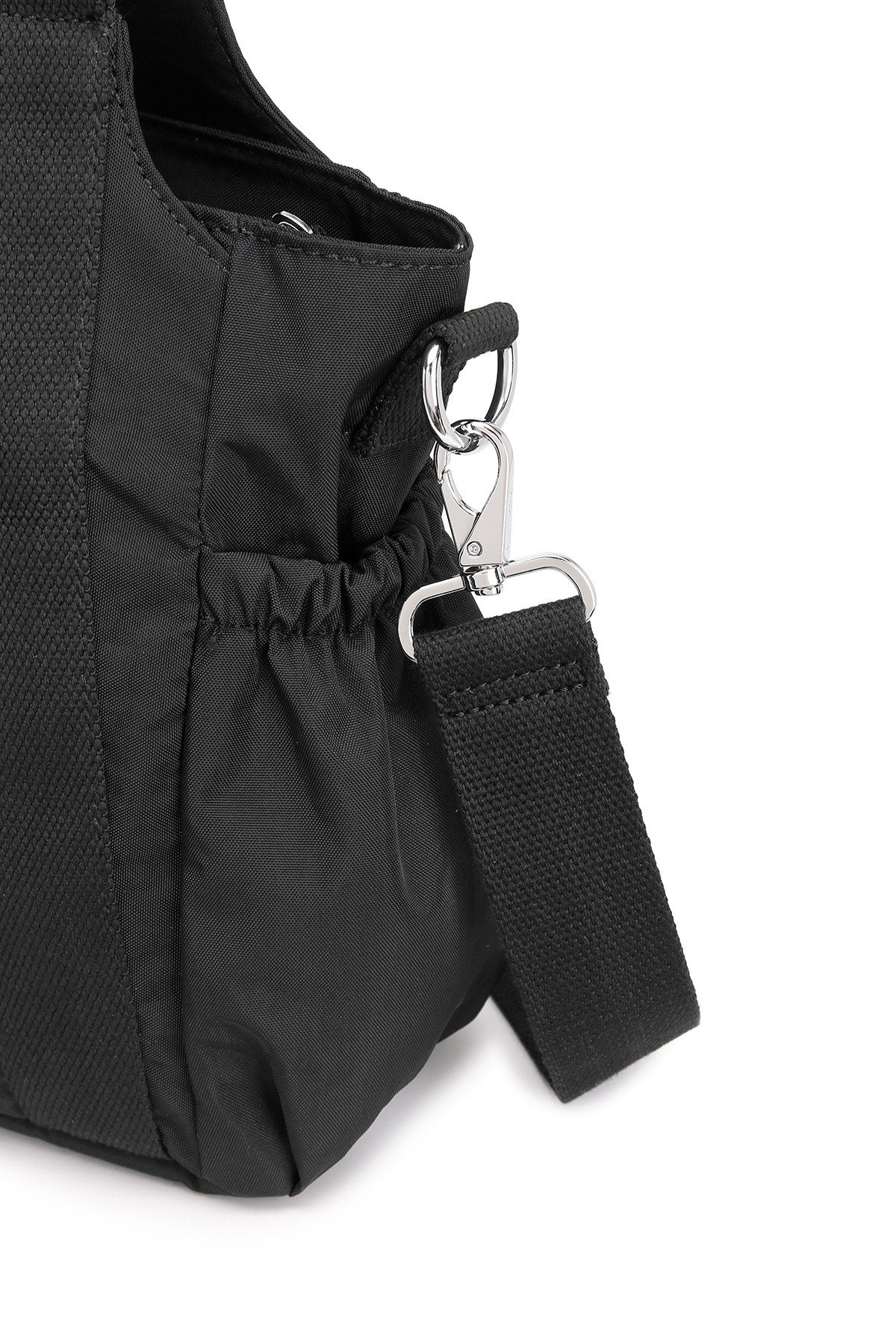 Smart Bags Günlük Orta Boy Su Geçirmez Krınkıl Kumaş Kadın Omuz Çantası Siyah