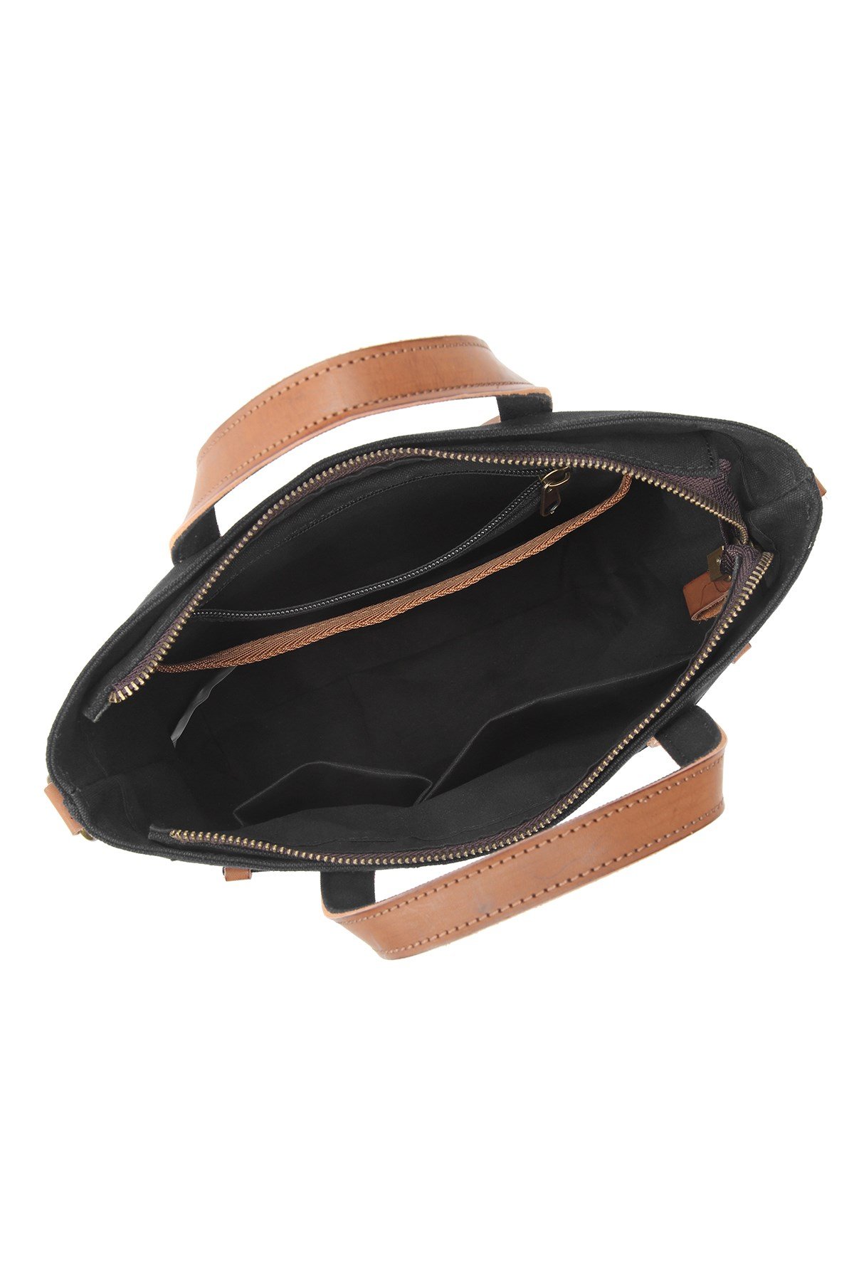 Smart Bags Haki Kadın Omuz Çantası Kanvas Kumaş Hakiki Deri Detaylı Uzun Askılı 