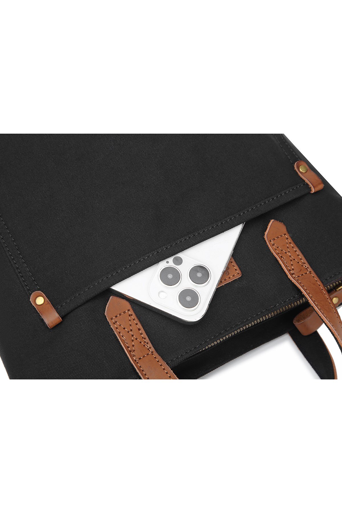 Smart Bags Haki Kadın Omuz Çantası Kanvas Kumaş Hakiki Deri Detaylı Uzun Askılı 