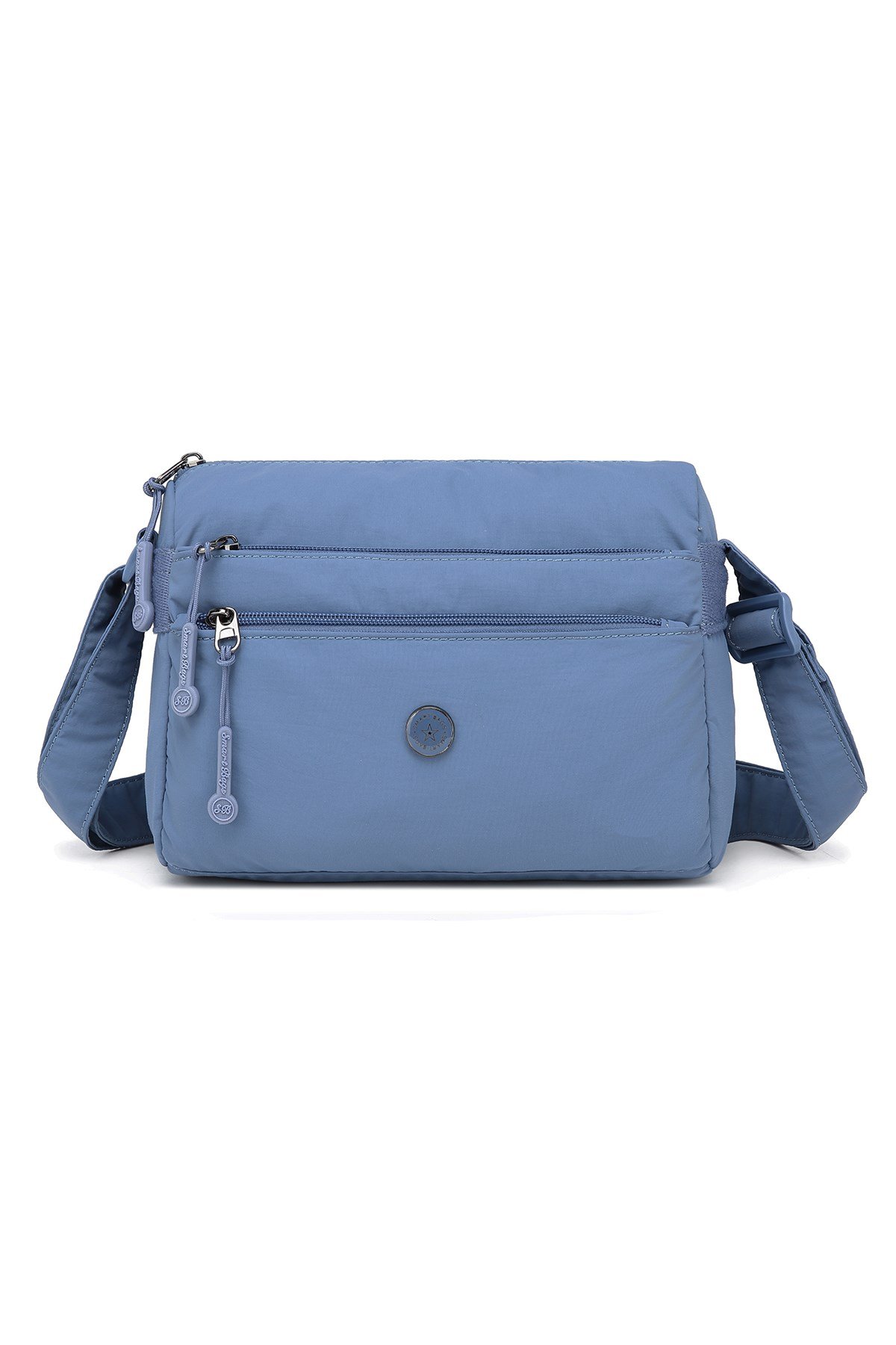 Smart Bags Jeans Mavi Kadın Omuz Çantası Hafif Kumaş Çok Cepli Çapraz Uzun Askılı