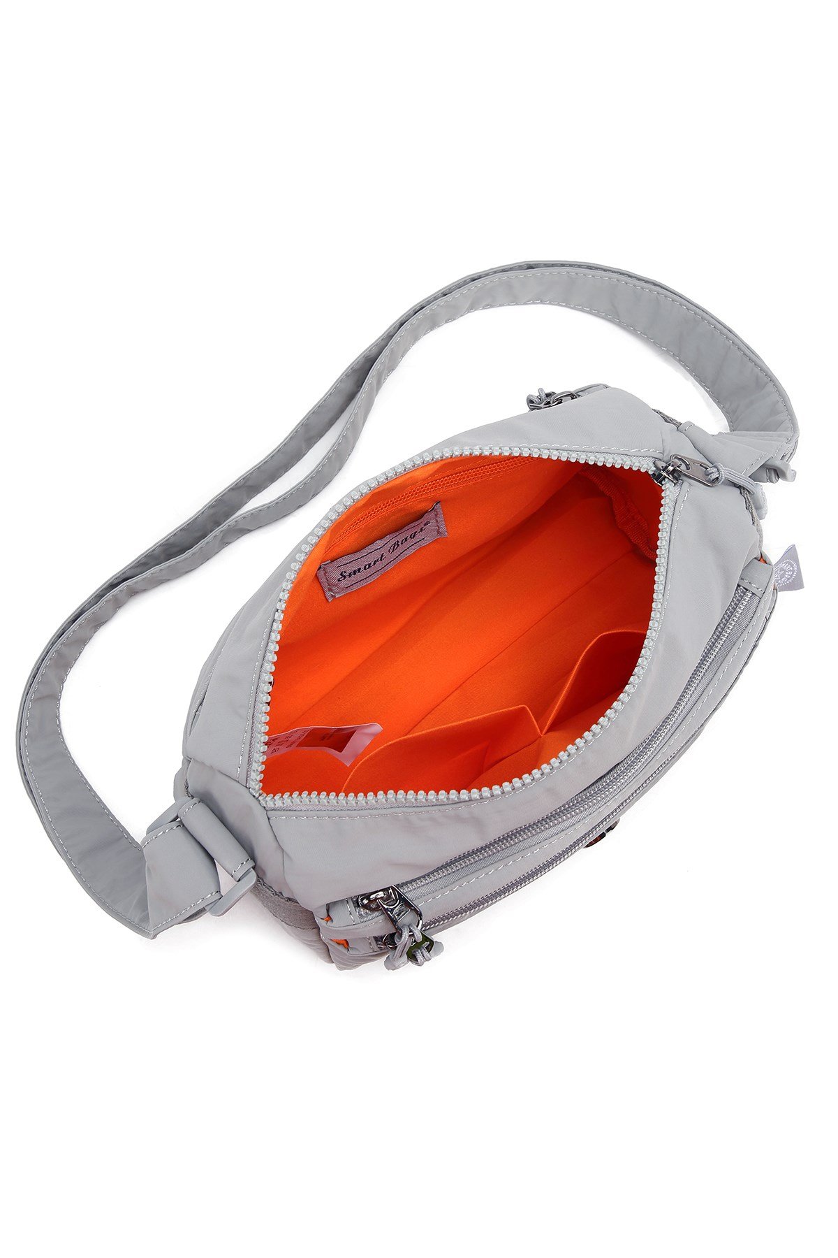 Smart Bags Lacivert Kadın Omuz Çantası Hafif Kumaş Çok Cepli Çapraz Uzun Askılı
