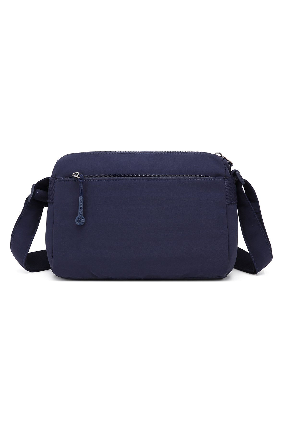 Smart Bags Lacivert Kadın Omuz Çantası Hafif Kumaş Çok Cepli Çapraz Uzun Askılı