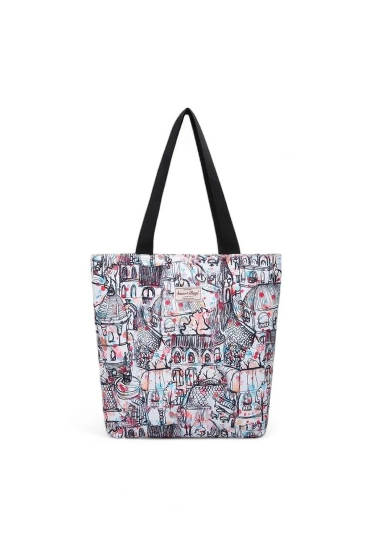 Smart Bags Printed Edition Kadın Günlük Hafif Kumaş Omuz Çantası Grafiti