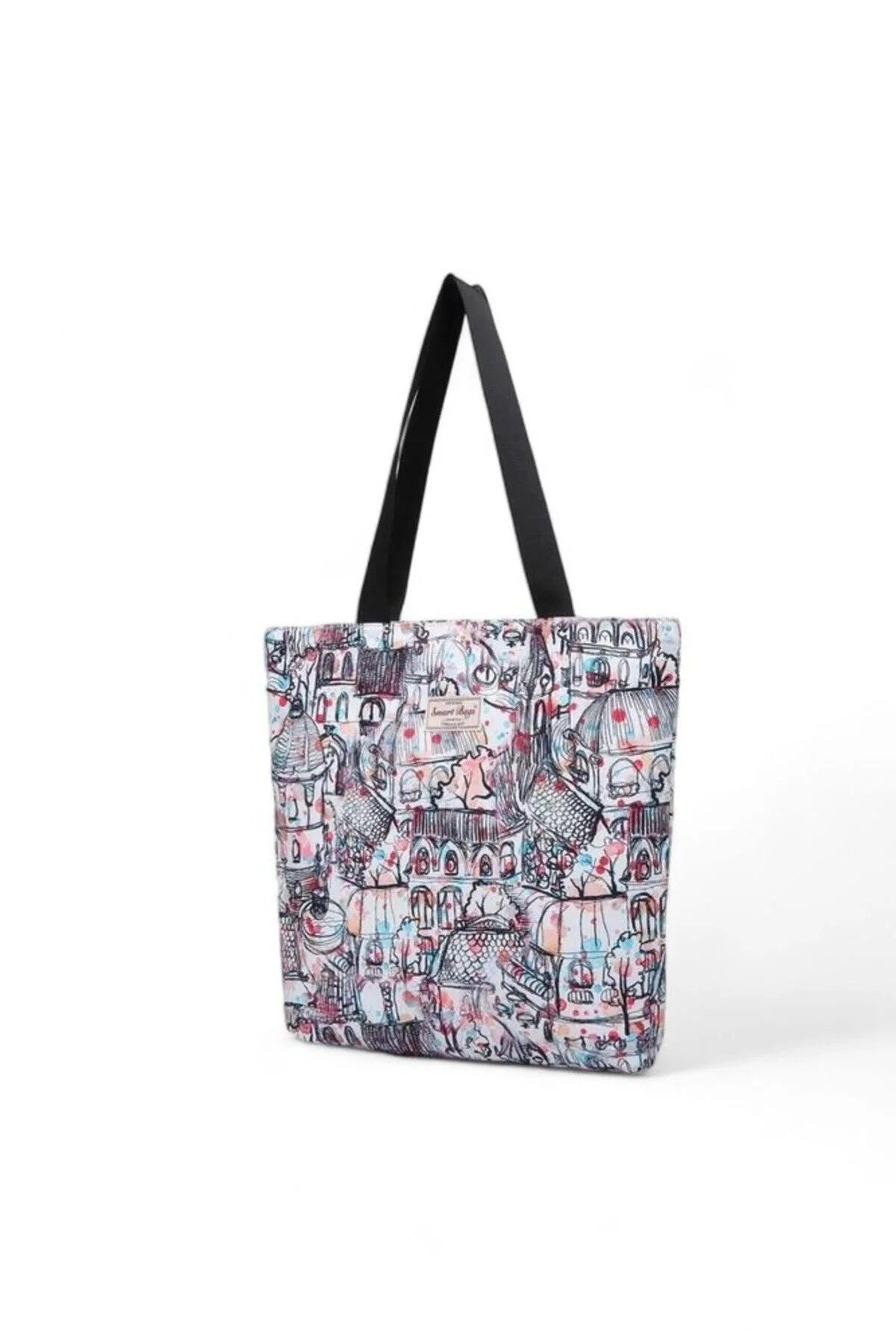 Smart Bags Printed Edition Kadın Günlük Hafif Kumaş Omuz Çantası Grafiti