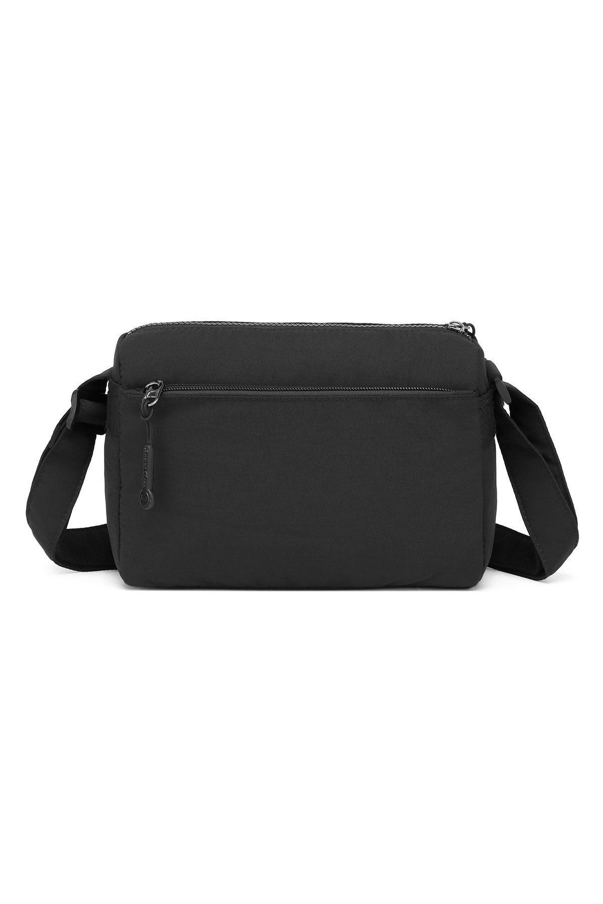 Smart Bags Siyah Kadın Omuz Çantası Hafif Kumaş Çok Cepli Çapraz Uzun Askılı
