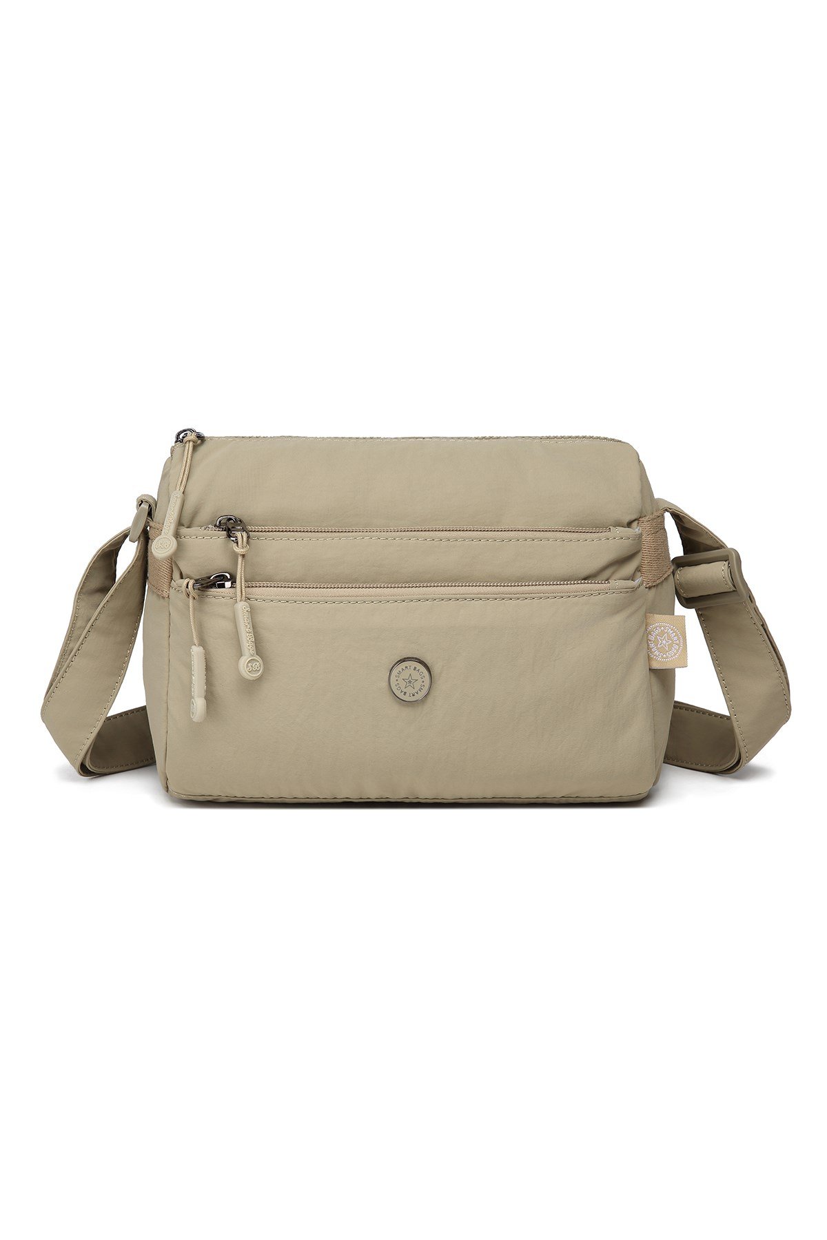 Smart Bags Vizon Kadın Omuz Çantası Hafif Kumaş Çok Cepli Çapraz Uzun Askılı