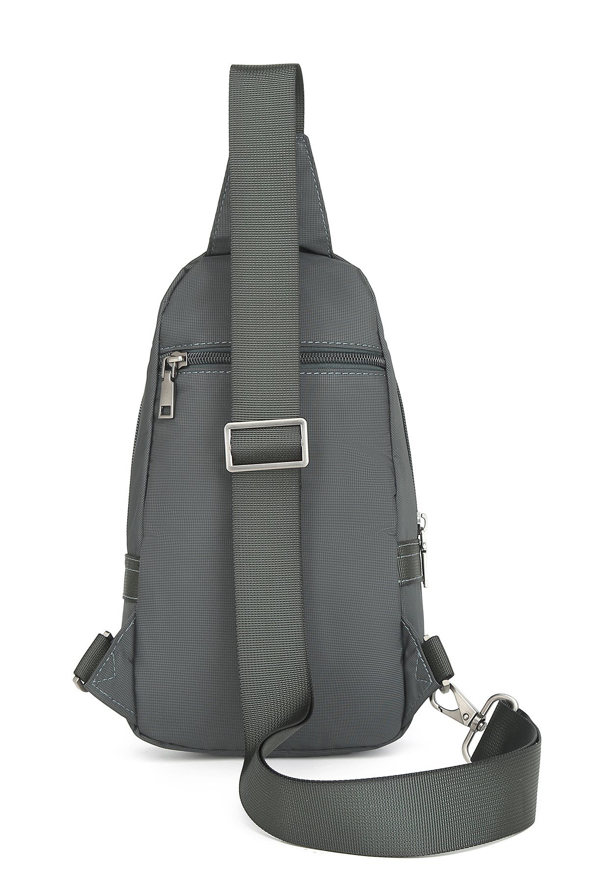Smart Unisex Body Bag Tasarım Vücut Sırt ve Göğüs Çantası Ayarlanabilir Askılı Gri