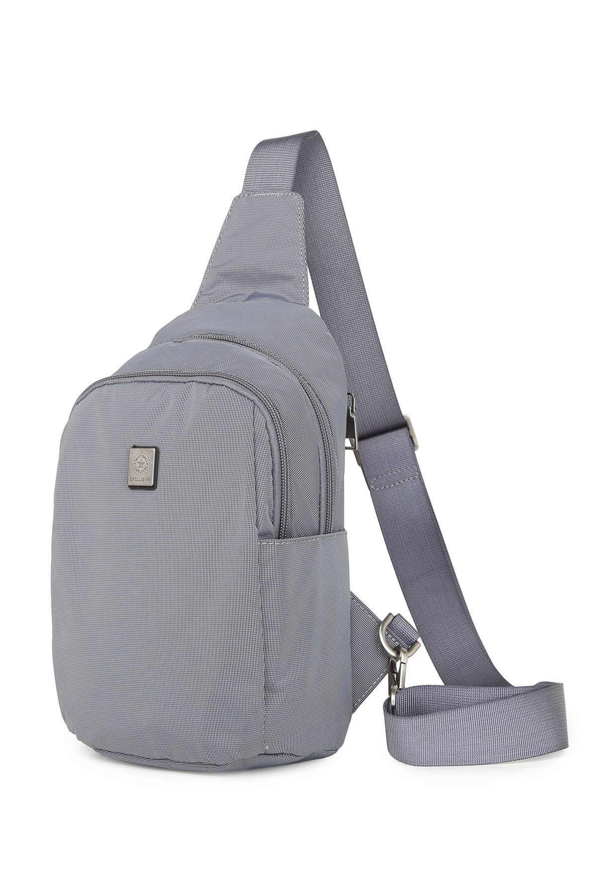 Smart Unisex Body Bag Tasarım Vücut Sırt ve Göğüs Çantası Ayarlanabilir Askılı Gri