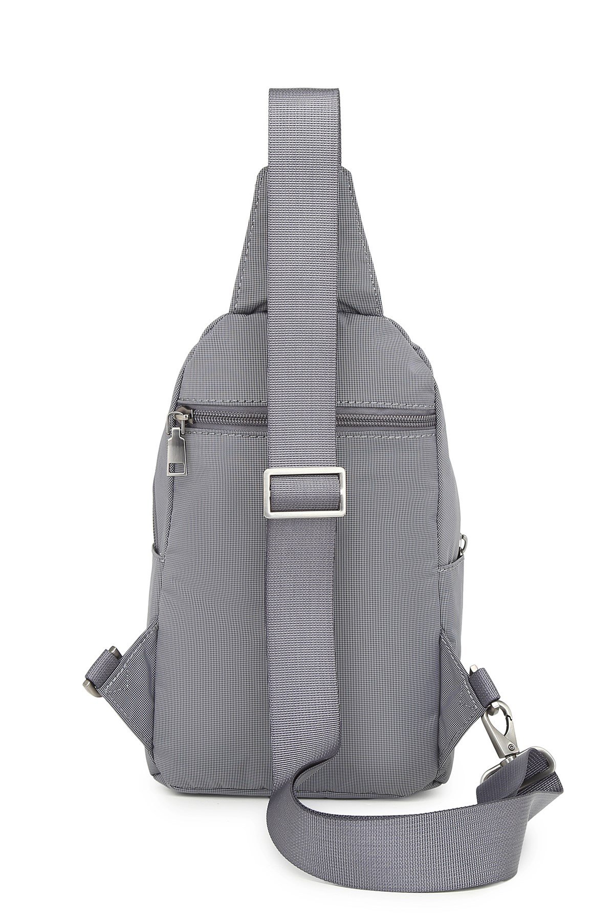 Smart Unisex Body Bag Tasarım Vücut Sırt ve Göğüs Çantası Ayarlanabilir Askılı Gri