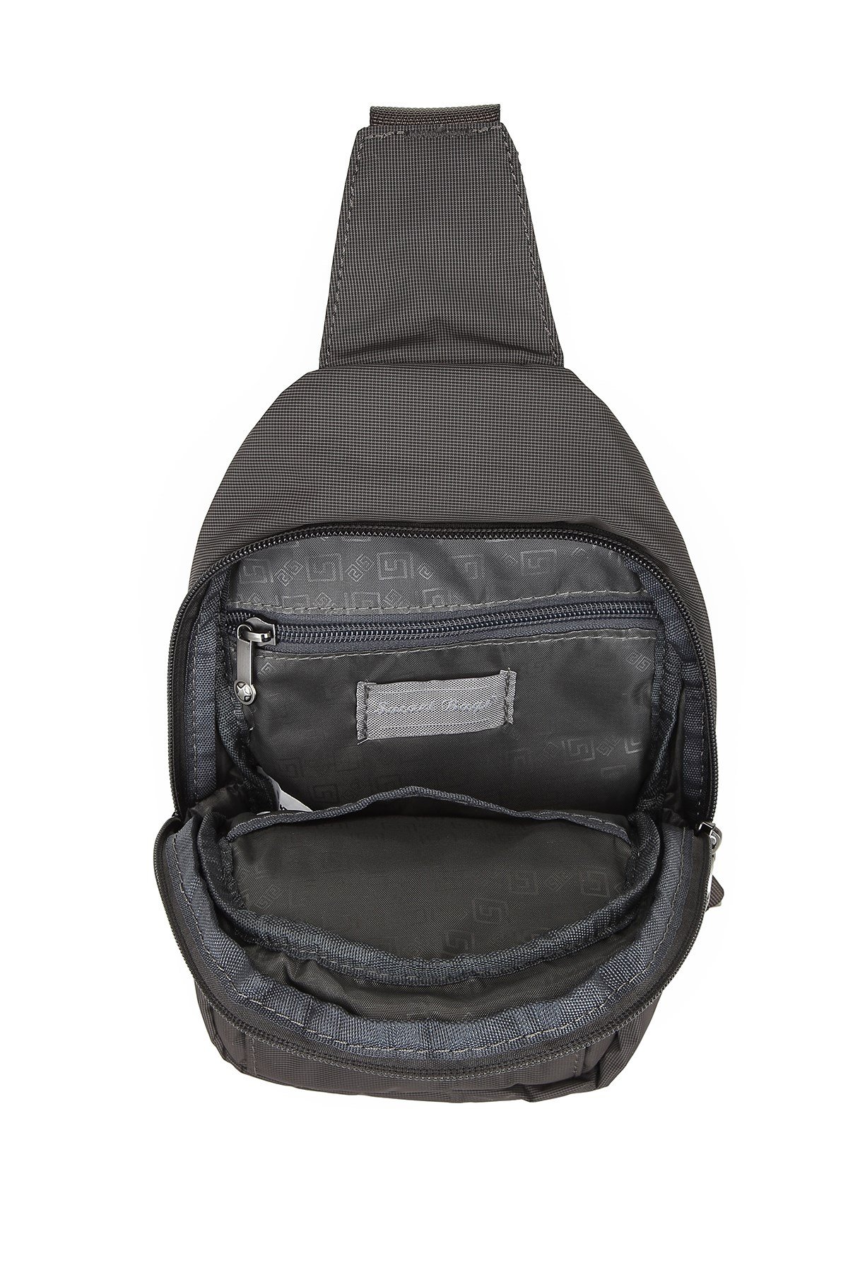 Smart Unisex Body Bag Tasarım Vücut Sırt ve Göğüs Çantası Ayarlanabilir Askılı Gri
