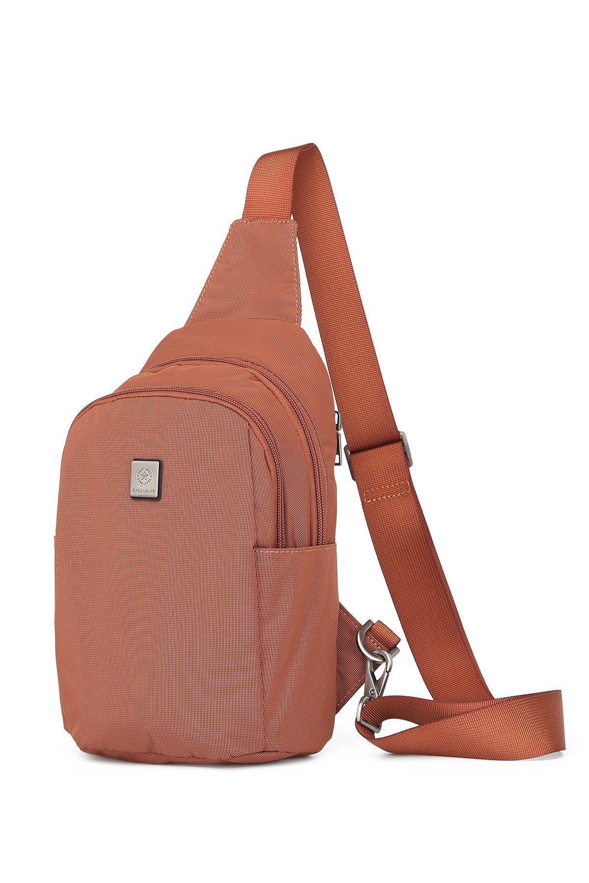 Smart Unisex Body Bag Tasarım Vücut Sırt ve Göğüs Çantası Ayarlanabilir Askılı Kiremit