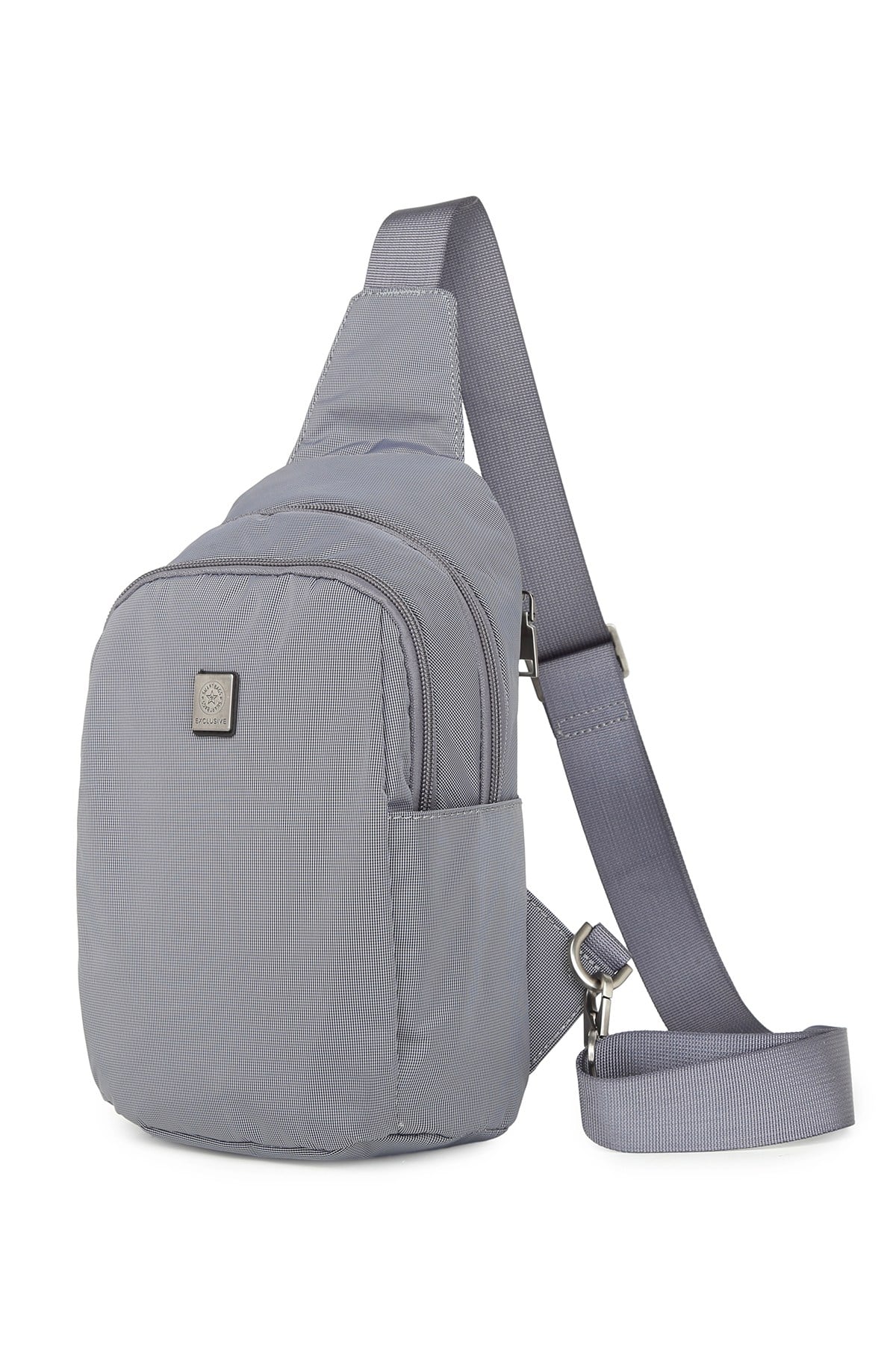 Smart Unisex Body Bag Tasarım Vücut Sırt ve Göğüs Çantası Ayarlanabilir Askılı Gri