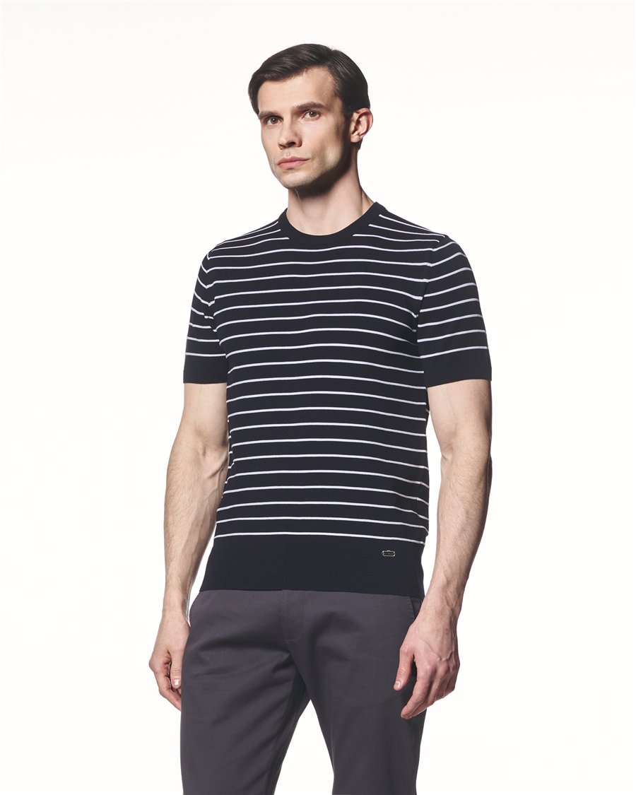 Çizgili Triko T-Shirt
