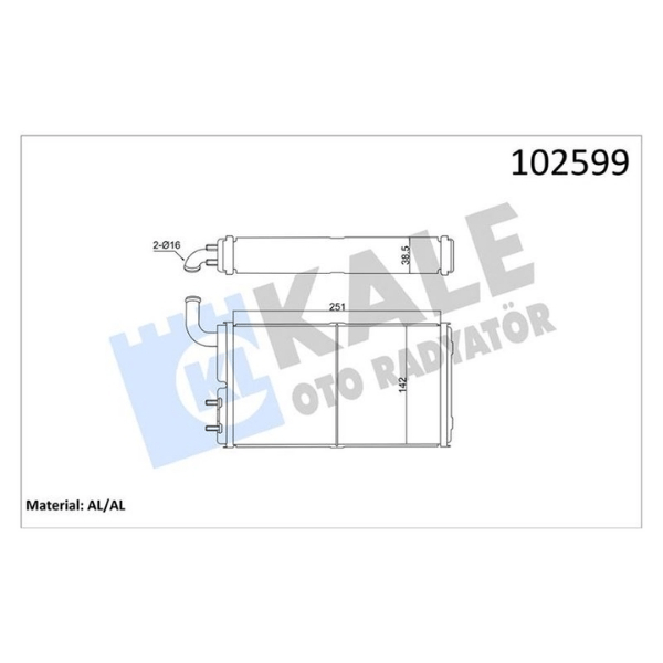 Kale Fiat Şahin 1.4 Kalorifer Radyatörü 1993-2002