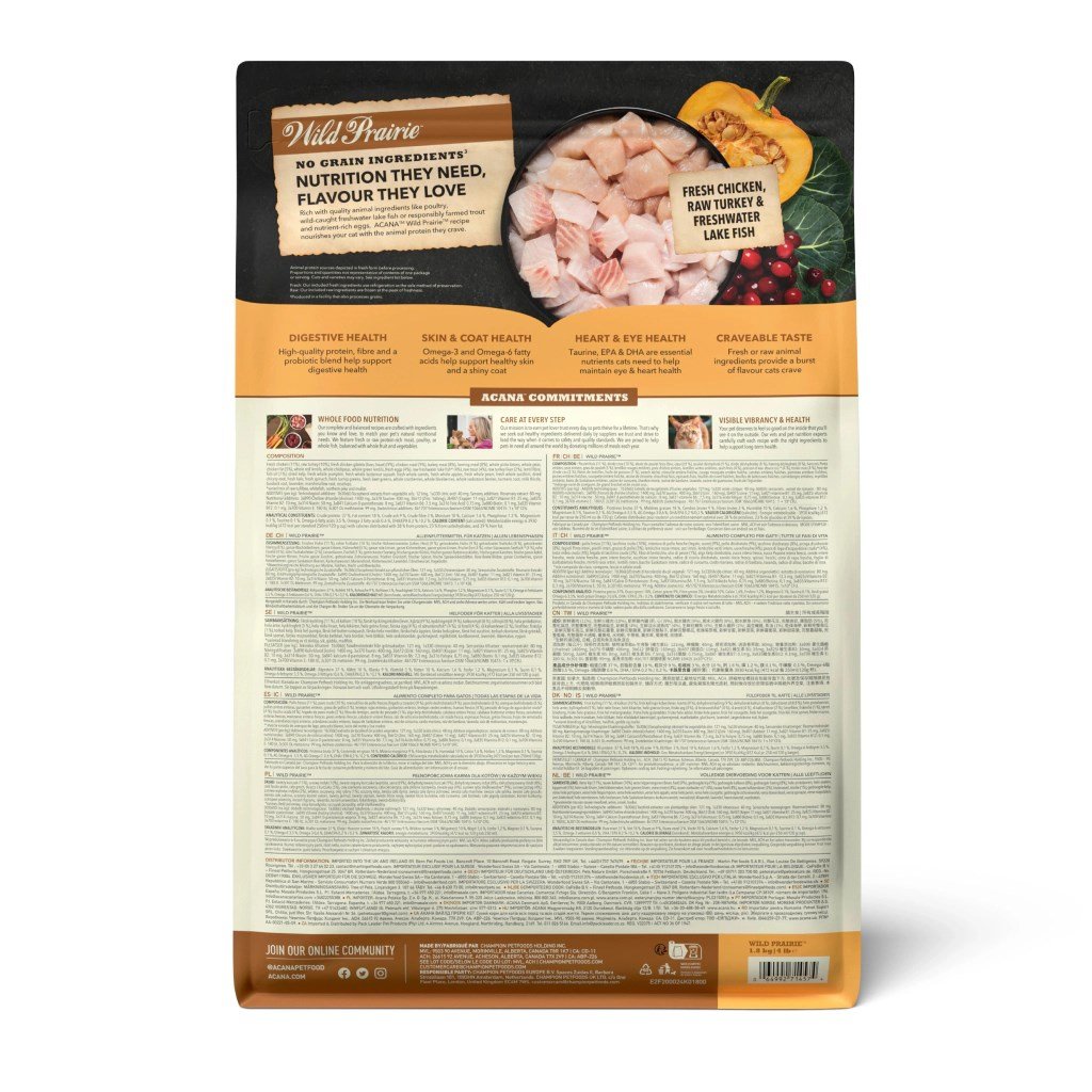  Acana Wild Prairie Tavuklu ve Balıklı Tahılsız Tüm Irk ve Yaşam Evreleri İçin Kedi Maması 1,8 kg