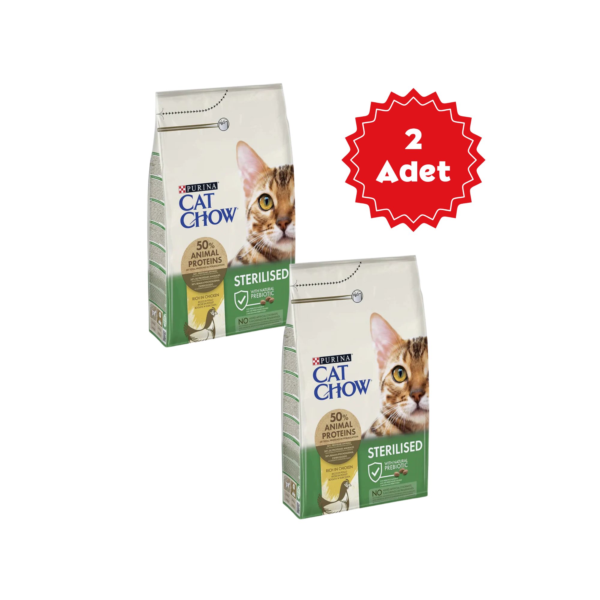  Cat Chow Tavuk Kısırlaştırılmış Kedi Maması 3kg x 2 Adet