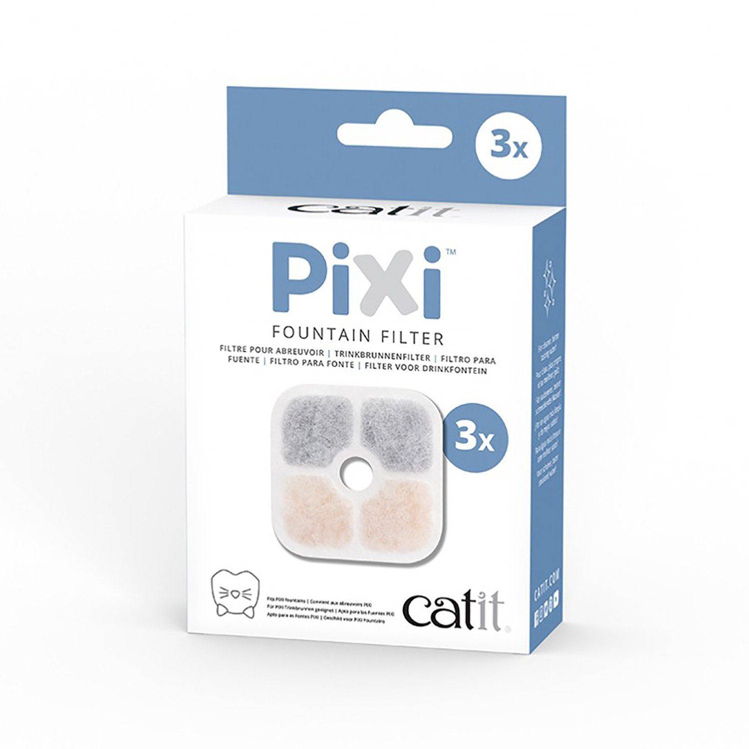 Catit Pixi Otomatik Su Kabı Filtresi 3'lü Taze ve Temiz Su İçin Yedek Set