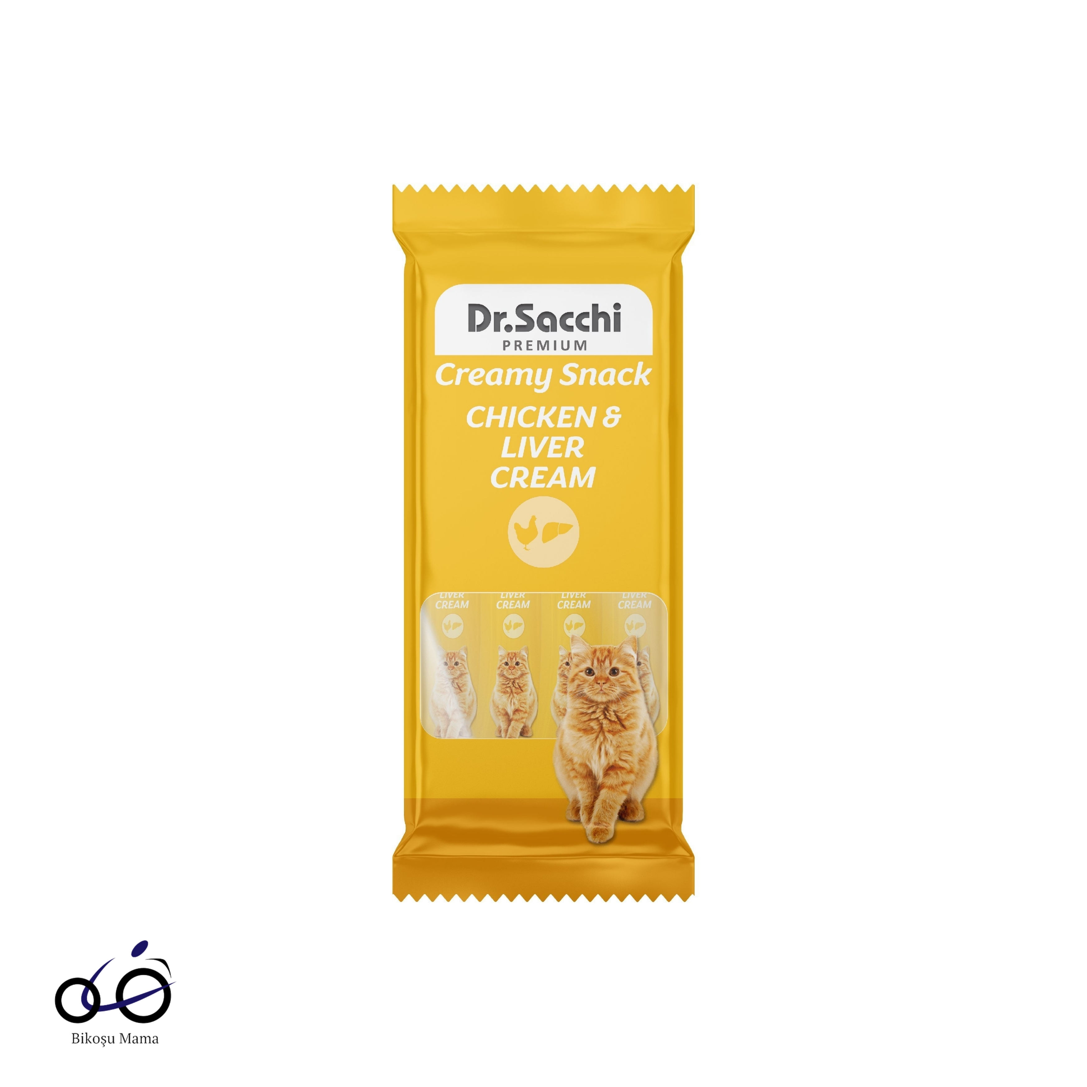 Dr.Sacchi Creamy Snack Tavuklu & Ciğerli Sıvı Kedi Ödülü 4'lü Paket