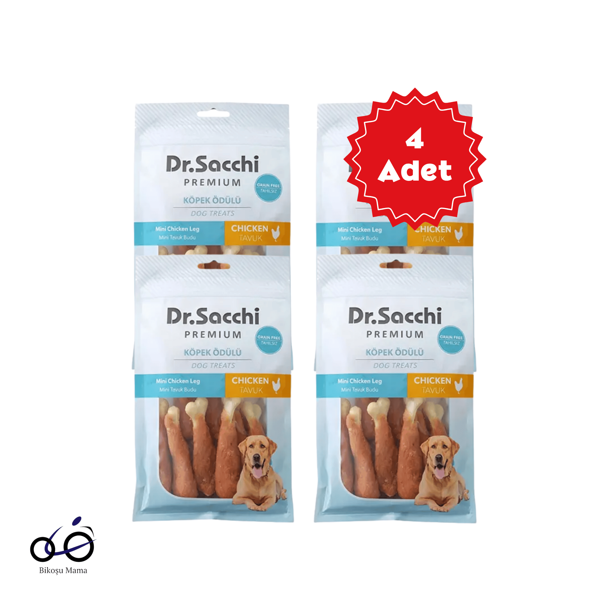  Dr. Sacchi Mini Tavuk But Kemik Köpek Ödülü 100 g x 4 Adet