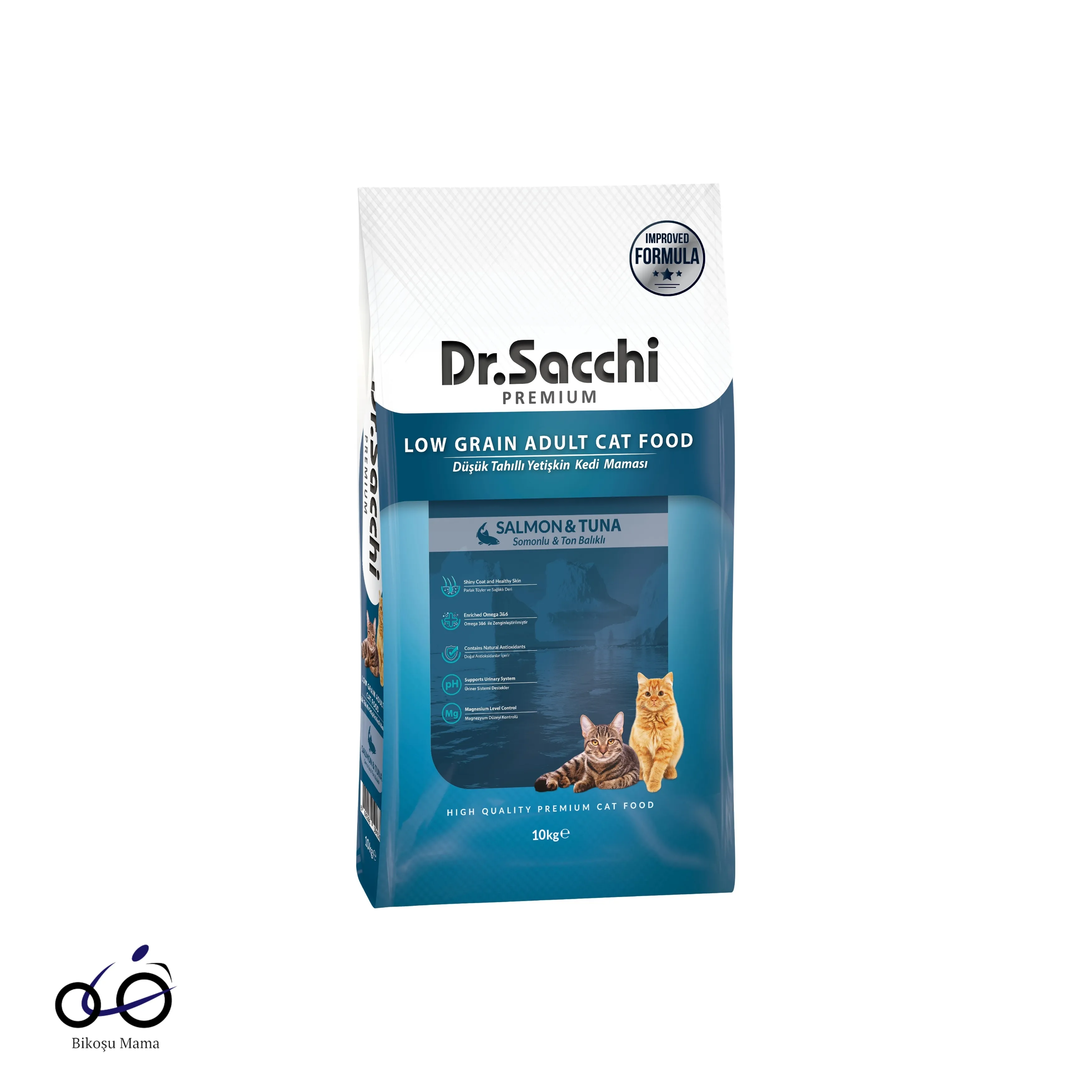 Dr.Sacchi Düşük Tahıllı Somonlu Ve Ton Balıklı Yetişkin Kedi Maması 10kg