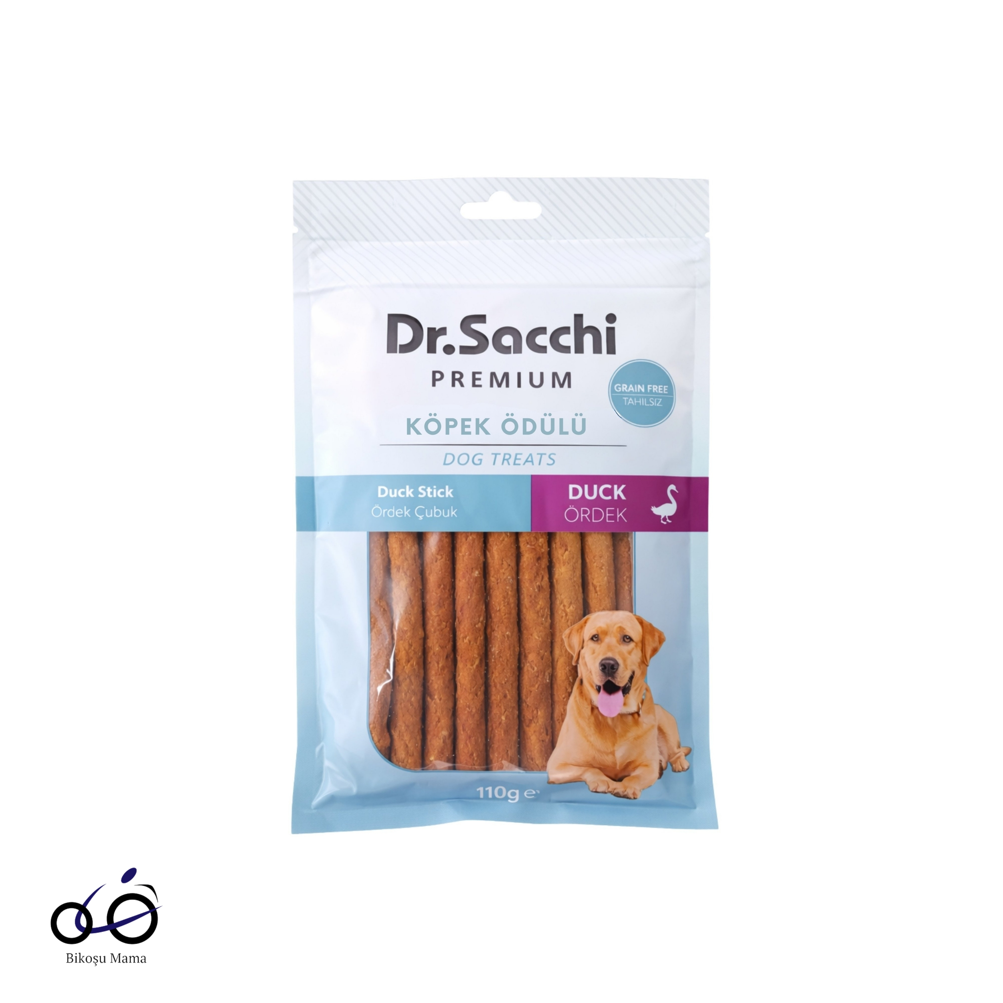 Dr.Sacchi Premium Ördekli Çubuk Tahılsız Köpek Ödülü 5'' 10'lu 110gr