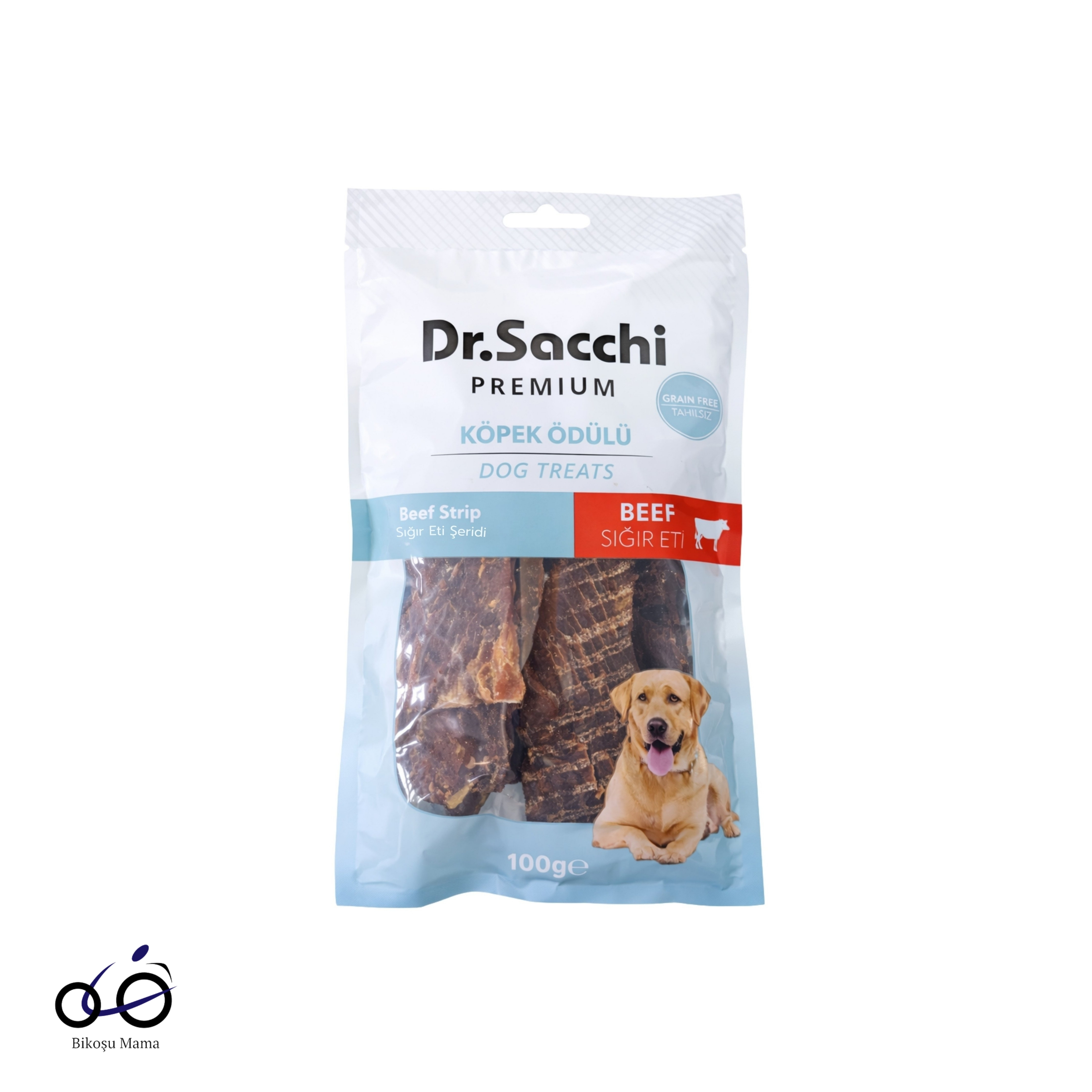 Dr.Sacchi Premium Sığır Eti Şeritli Tahılsız Köpek Ödülü 100gr