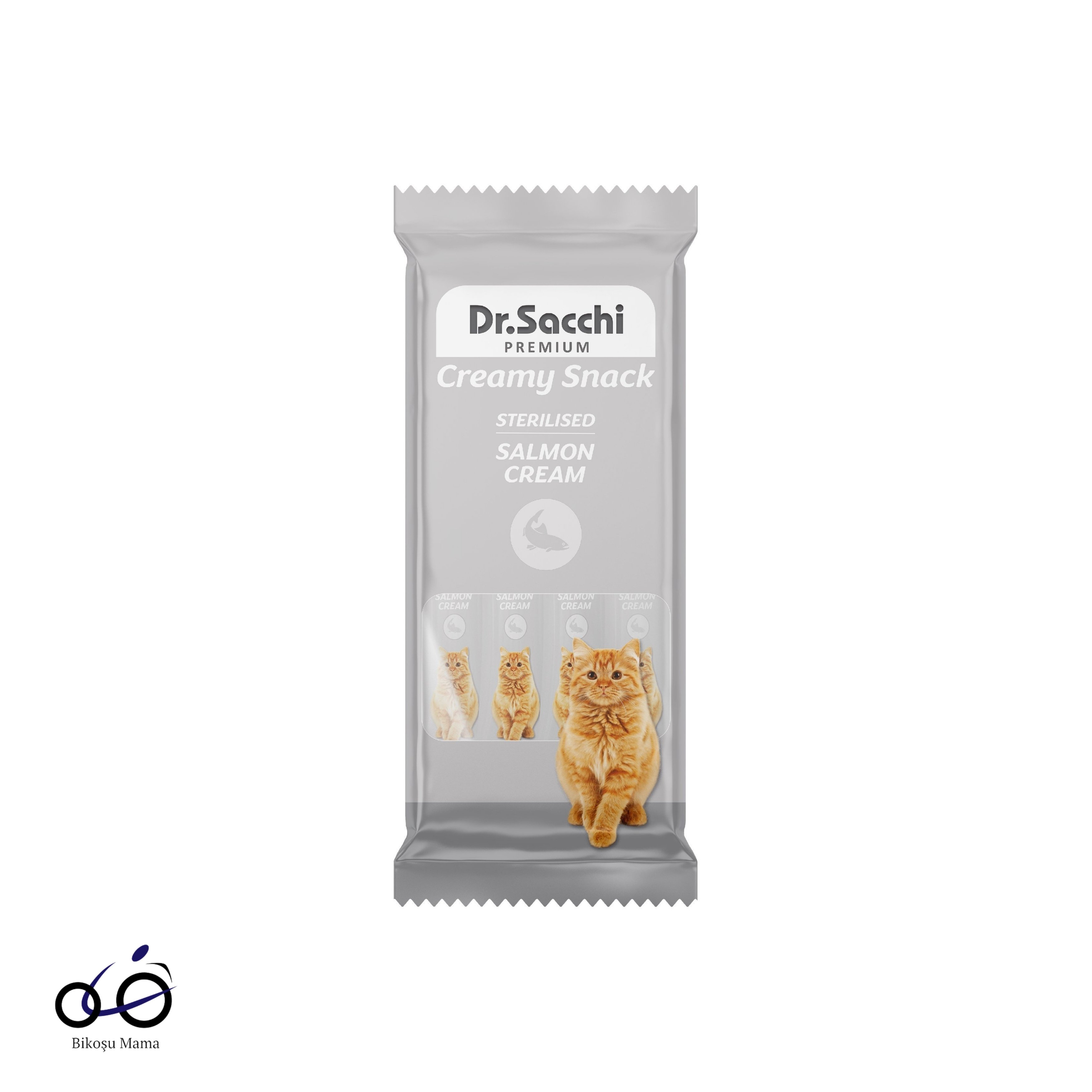 Dr.Sacchi Creamy Snack Somonlu Kısırlarştırılmış Sıvı Kedi Ödülü 4'lü Paket