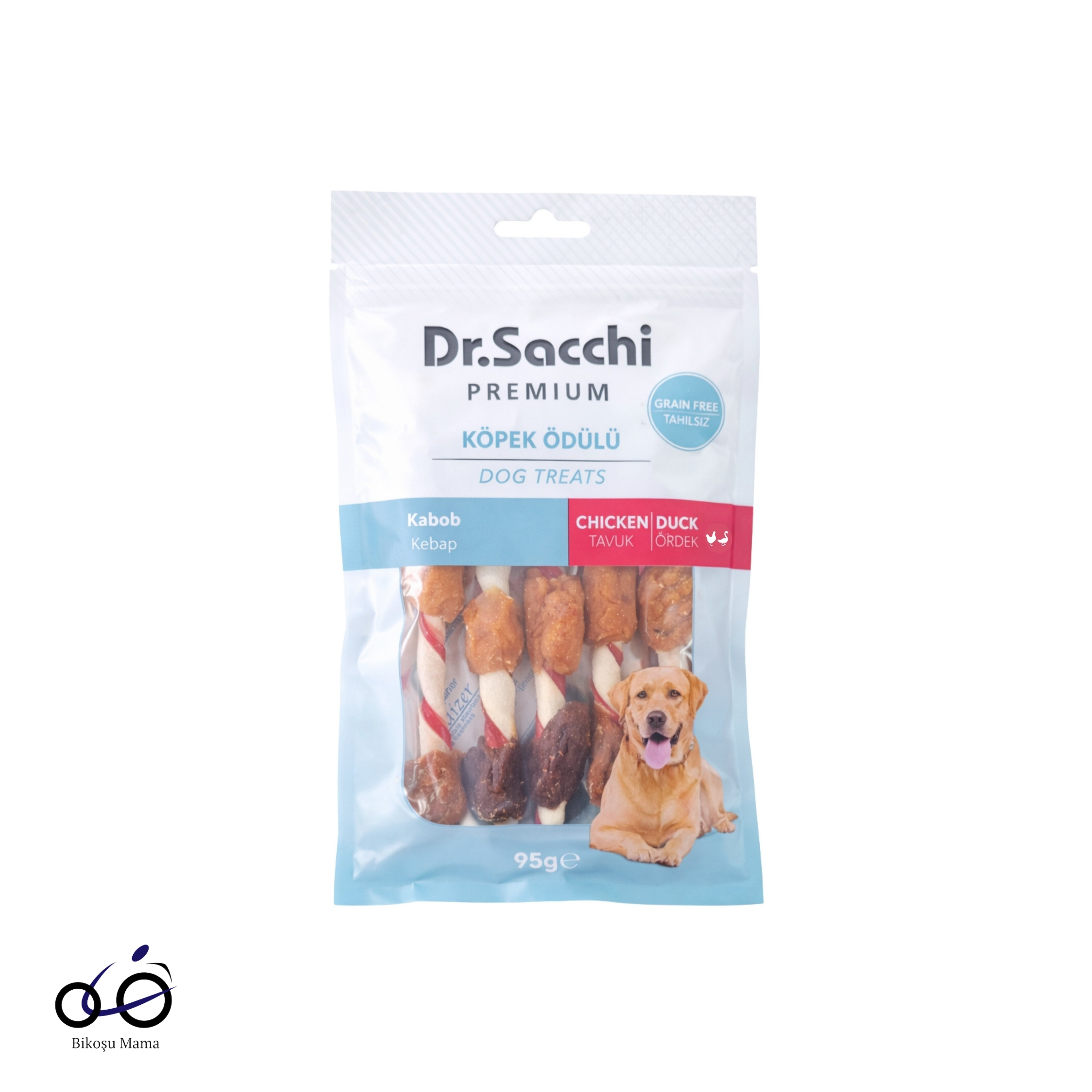 Dr.Sacchi Premium Tavuklu ve Ördekli Kebap Tahılsız Köpek Ödülü 5'' 5'li 95gr
