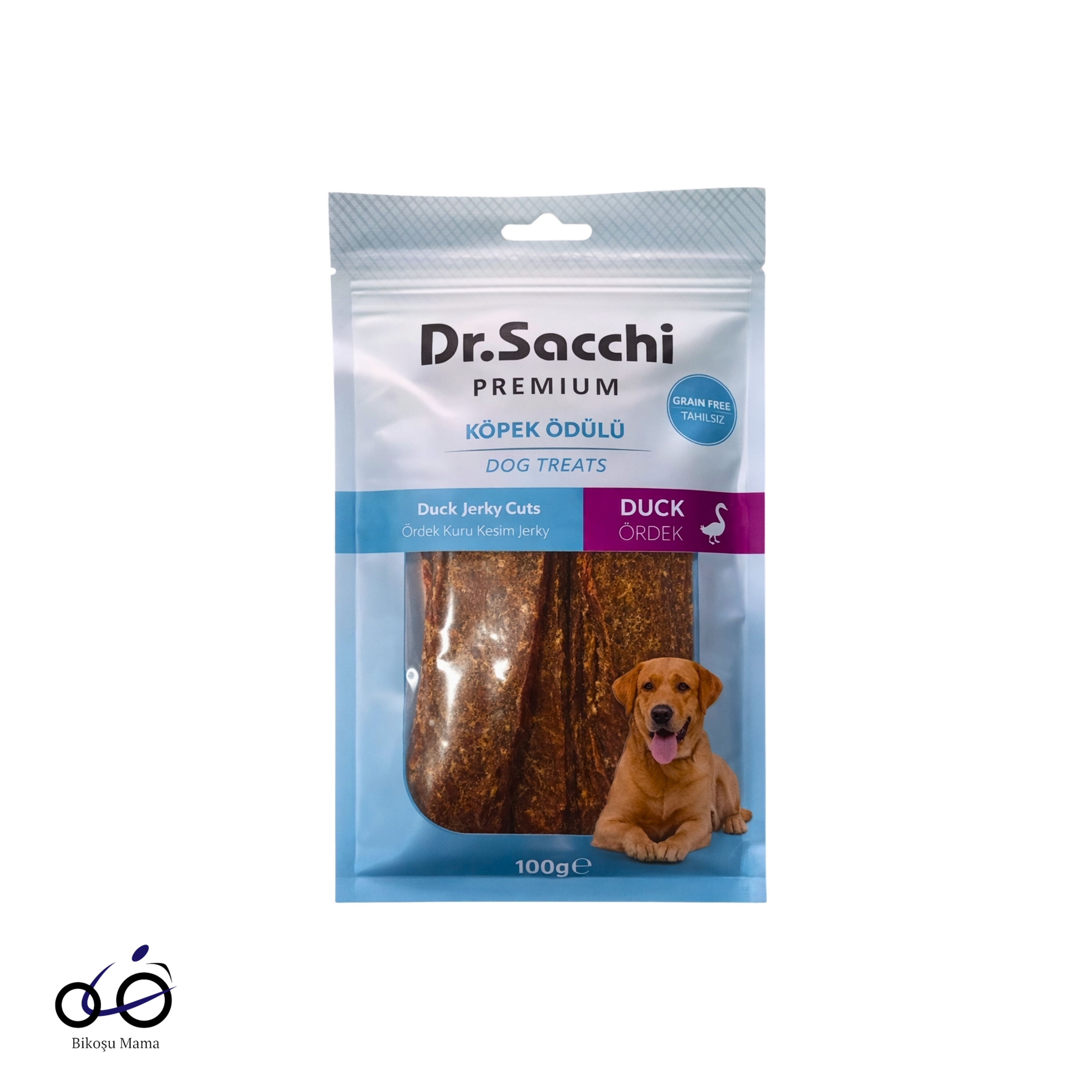 Dr.Sacchi Premium Ördek Kuru Kesim Jerky Tahılsız Köpek Ödülü 100gr