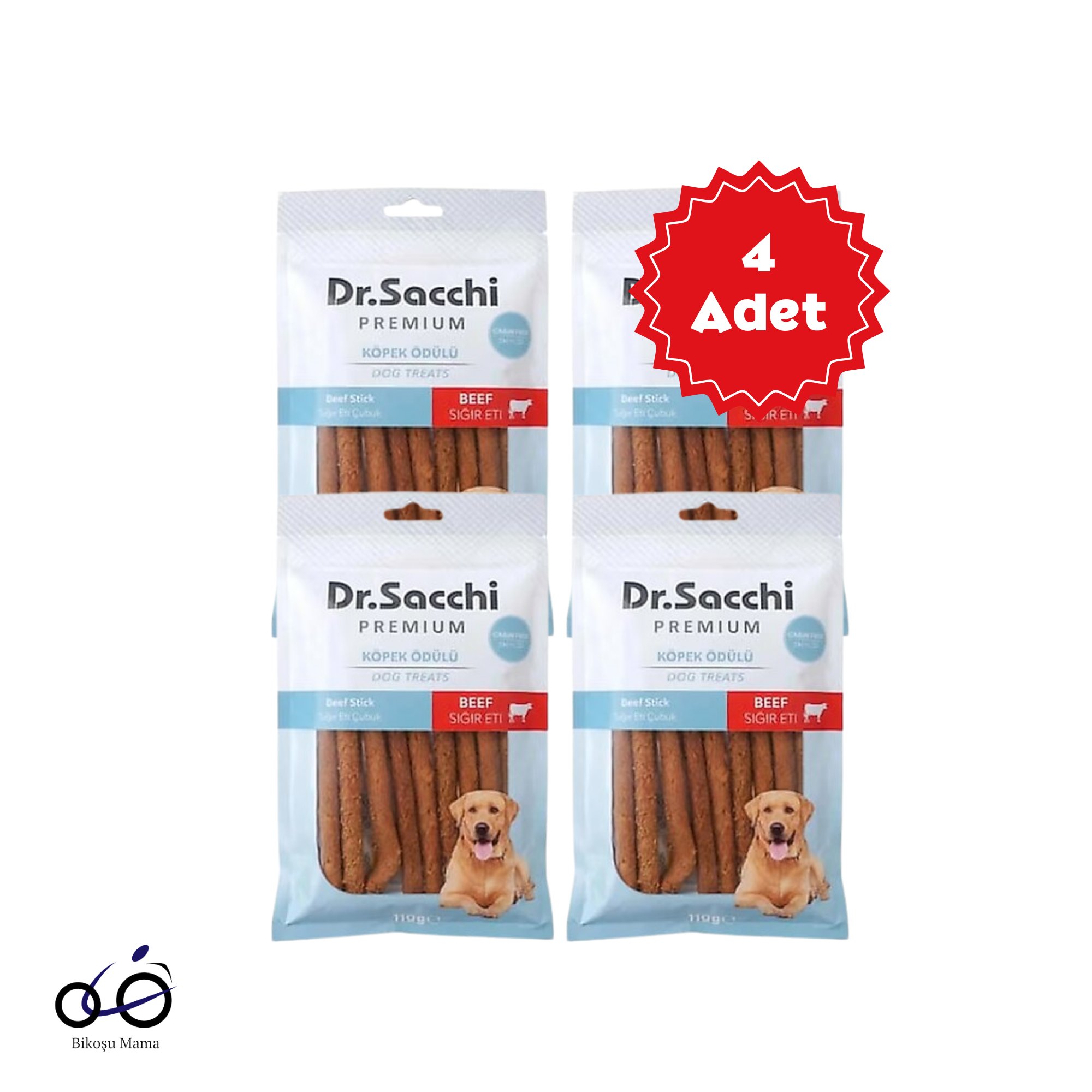 Dr. Sacchi Yumuşak Formda Sığır Etli Köpek Ödülü 100 g x 4 Adet