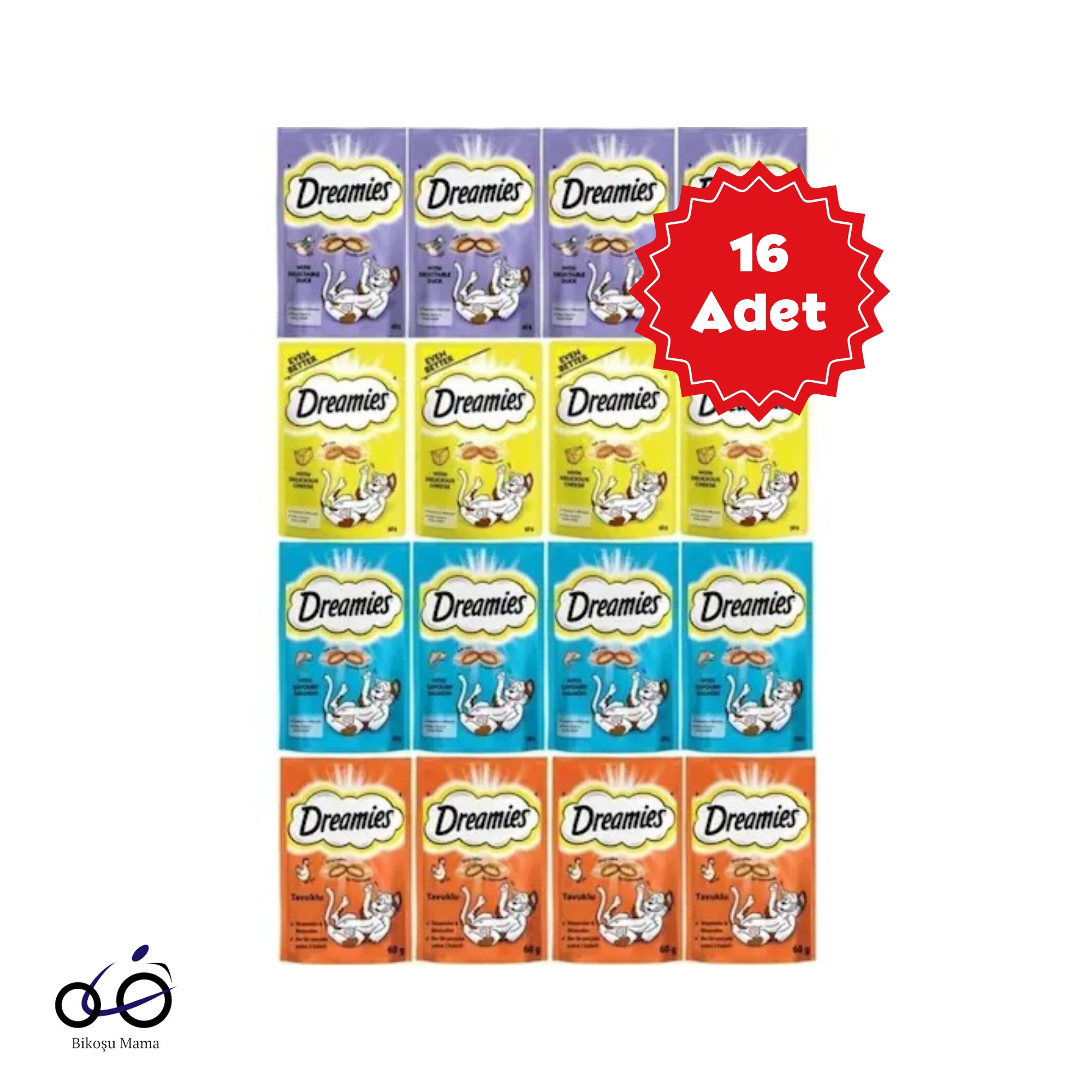 Dreamies Karışık Kedi Ödül Maması 60grx16 Adet | Kedi Ödülü   Dreamies Karışık Kedi Ödül Maması 60grx16 Adet