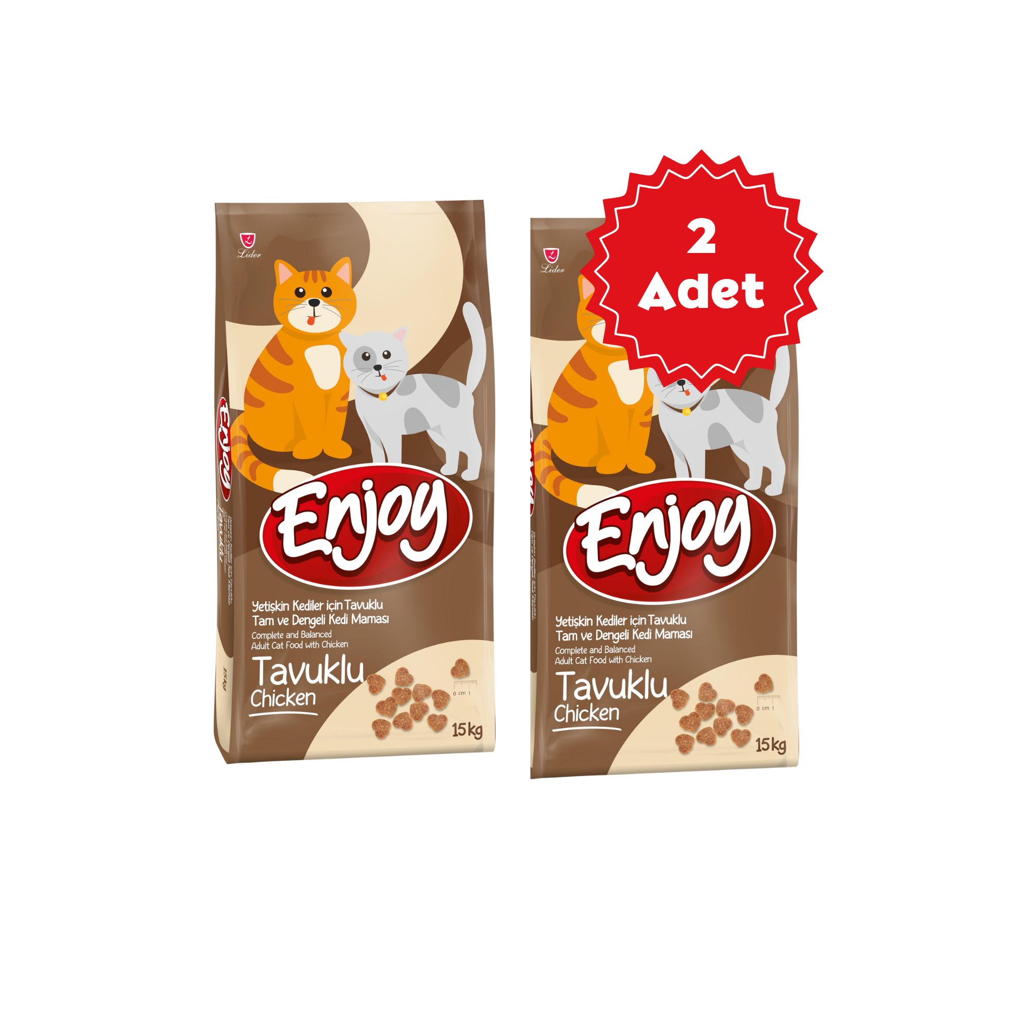  Enjoy Tavuklu Yetişkin Kedi Maması 15kg x 2 Adet