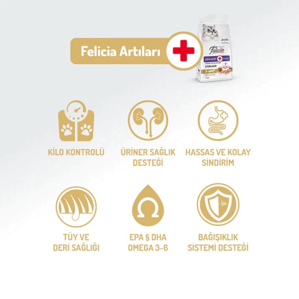  Felicia Hipoalerjenik Kolajen Destekli Somonlu Kısırlaştırılmış Kedi Maması 5kg