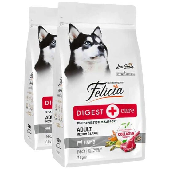  Felicia Hipoalerjenik Orta ve Büyük Irk Kuzulu Düşük Tahıllı Yetişkin Köpek Maması 3kg x 2 Adet