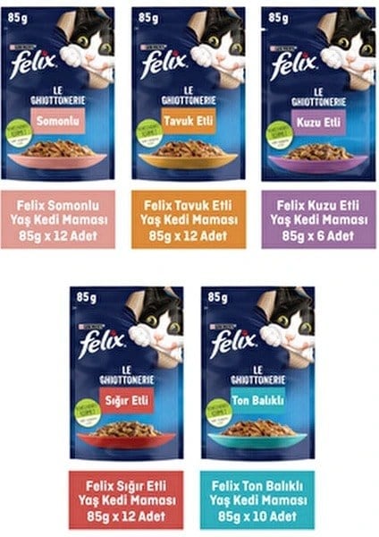 Felix Karışık Yetişkin Kedi Konservesi 52X85gr | Kedi Konserve Mamaları   Felix Karışık Yetişkin Kedi Konservesi 52X85gr