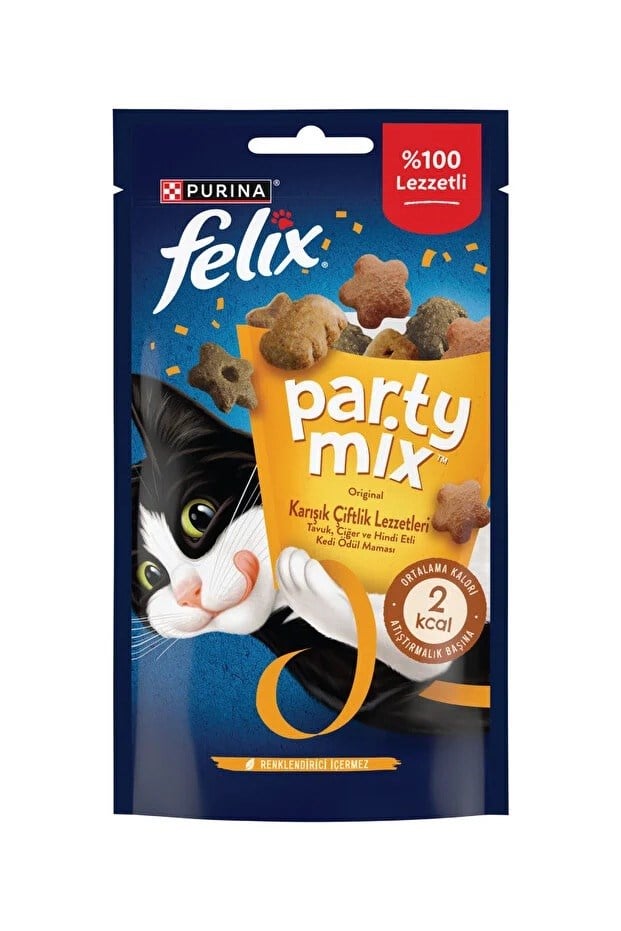 Felix Party Mix Original Karışık Çiftlik Lezzetleri Kedi Ödül Maması 60gr x 8 Adet